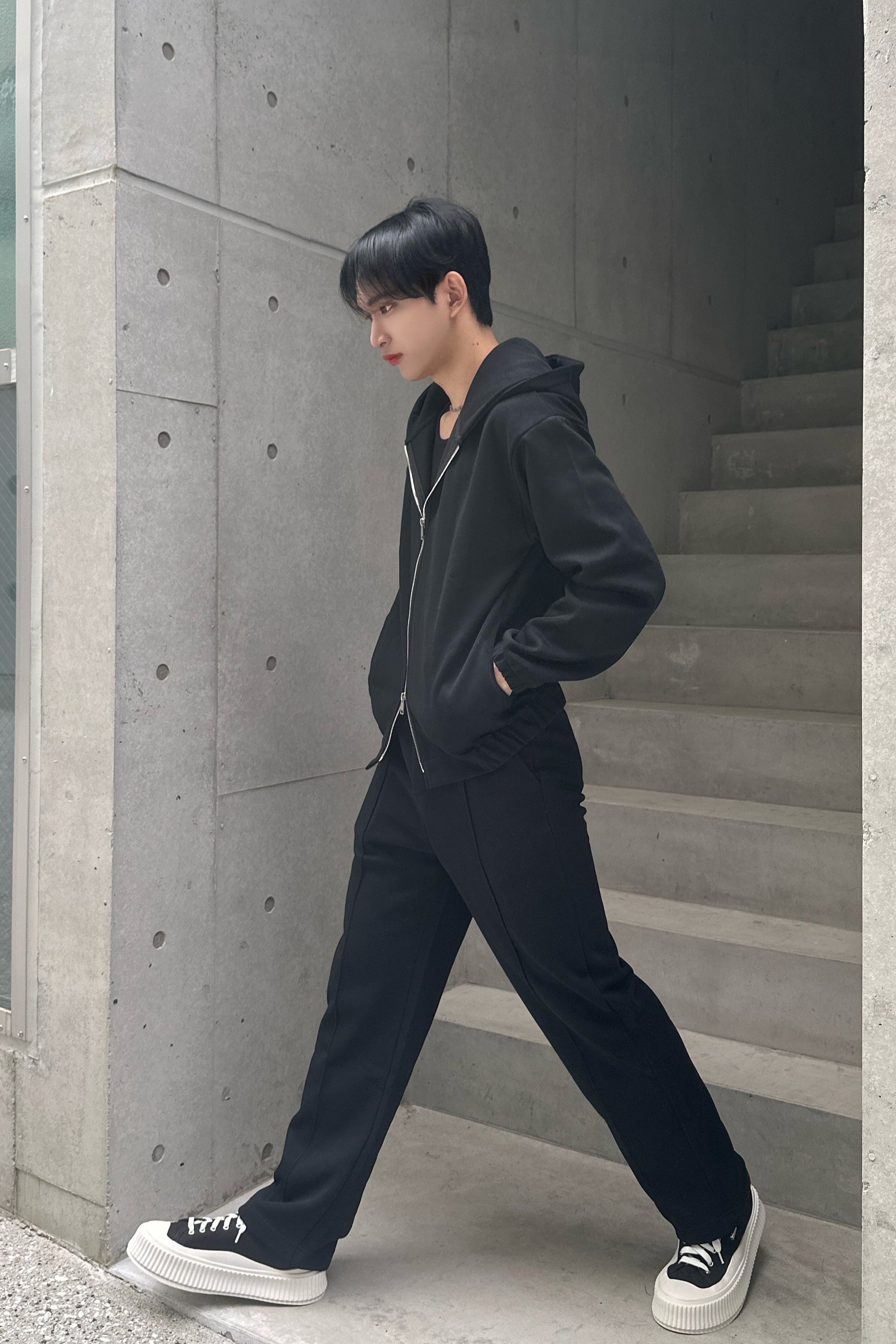 ダブルジップグレ―セットアップ Ot30005