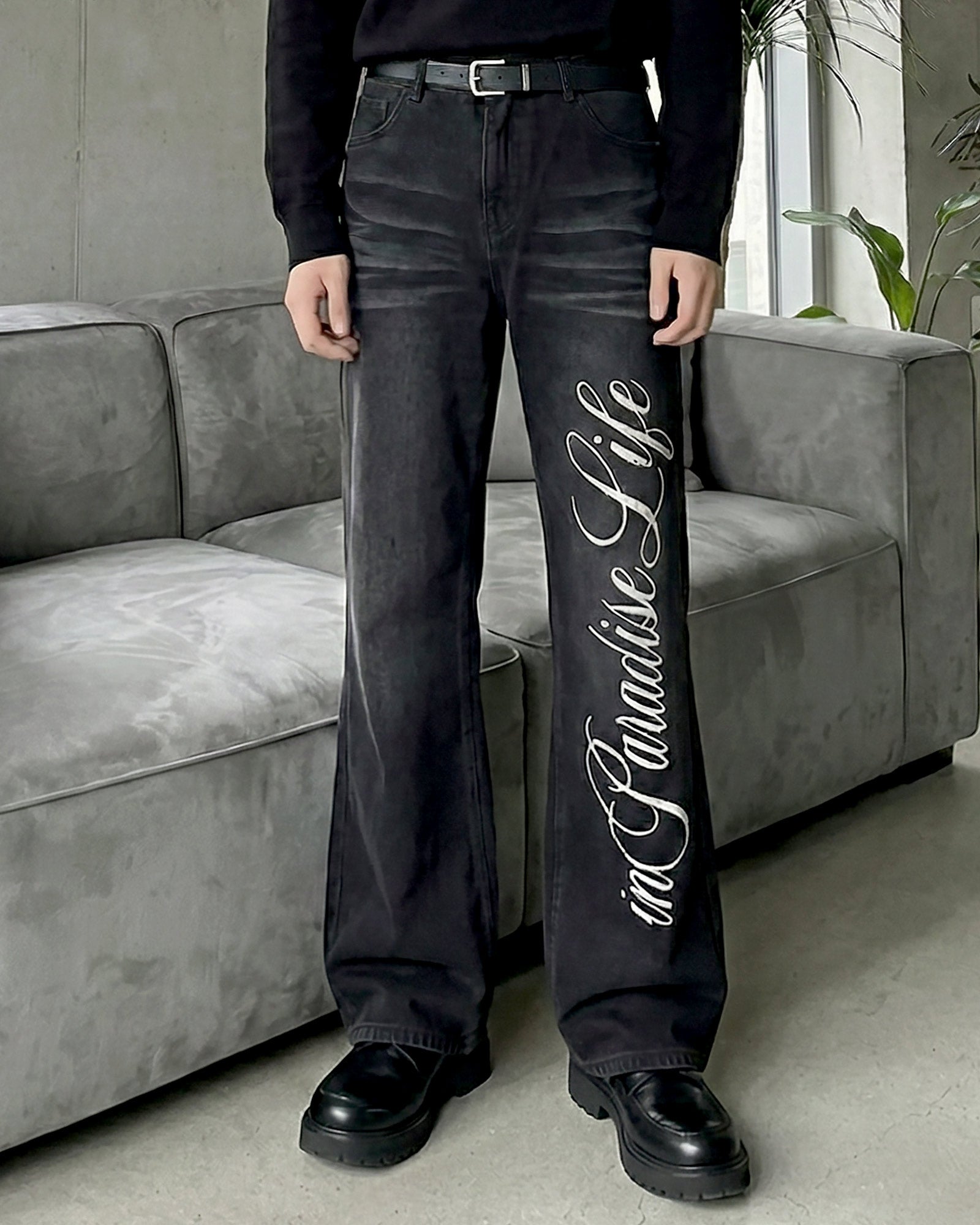 レタリングロゴフレアデニム Ot11736