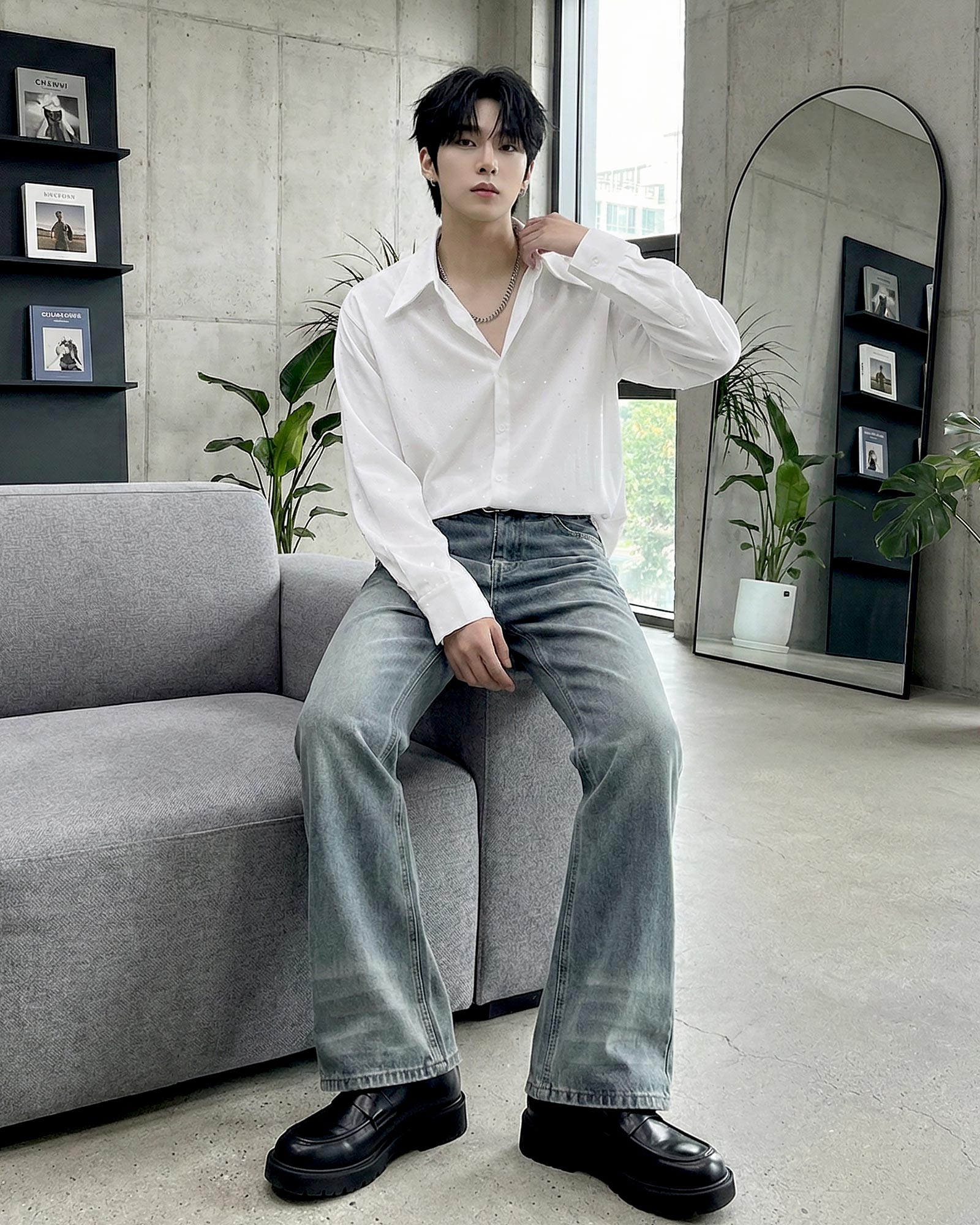 スパークルオープンカラーシャツ Ot20130