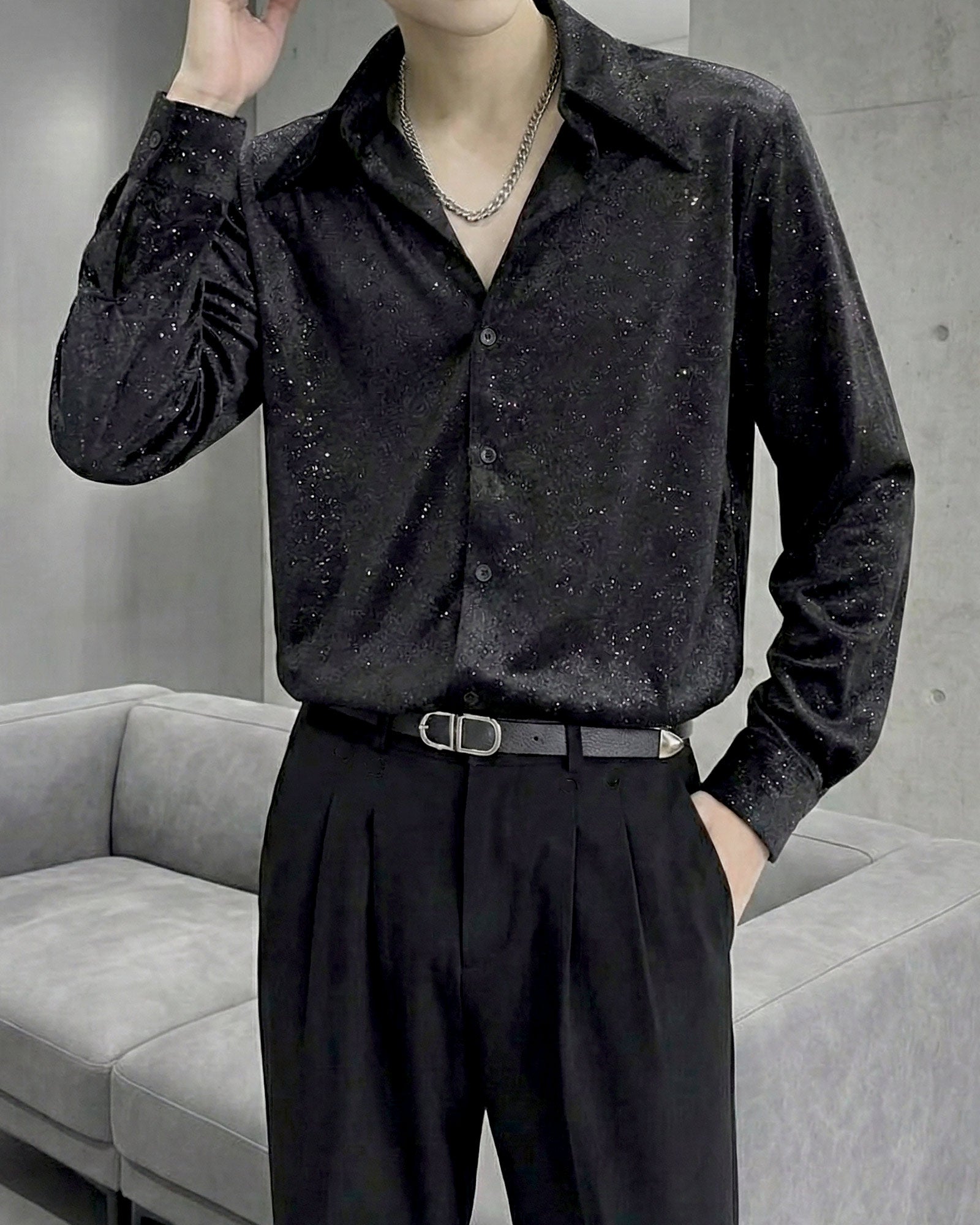 スパークルオープンカラーシャツ Ot20130