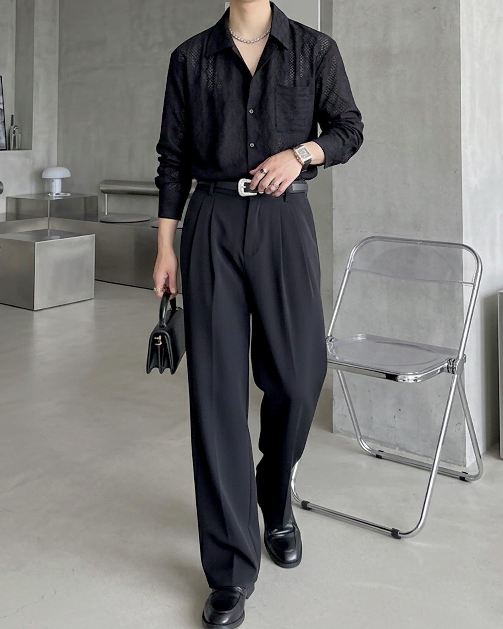 シアーメッシュモードシャツ Ot20131