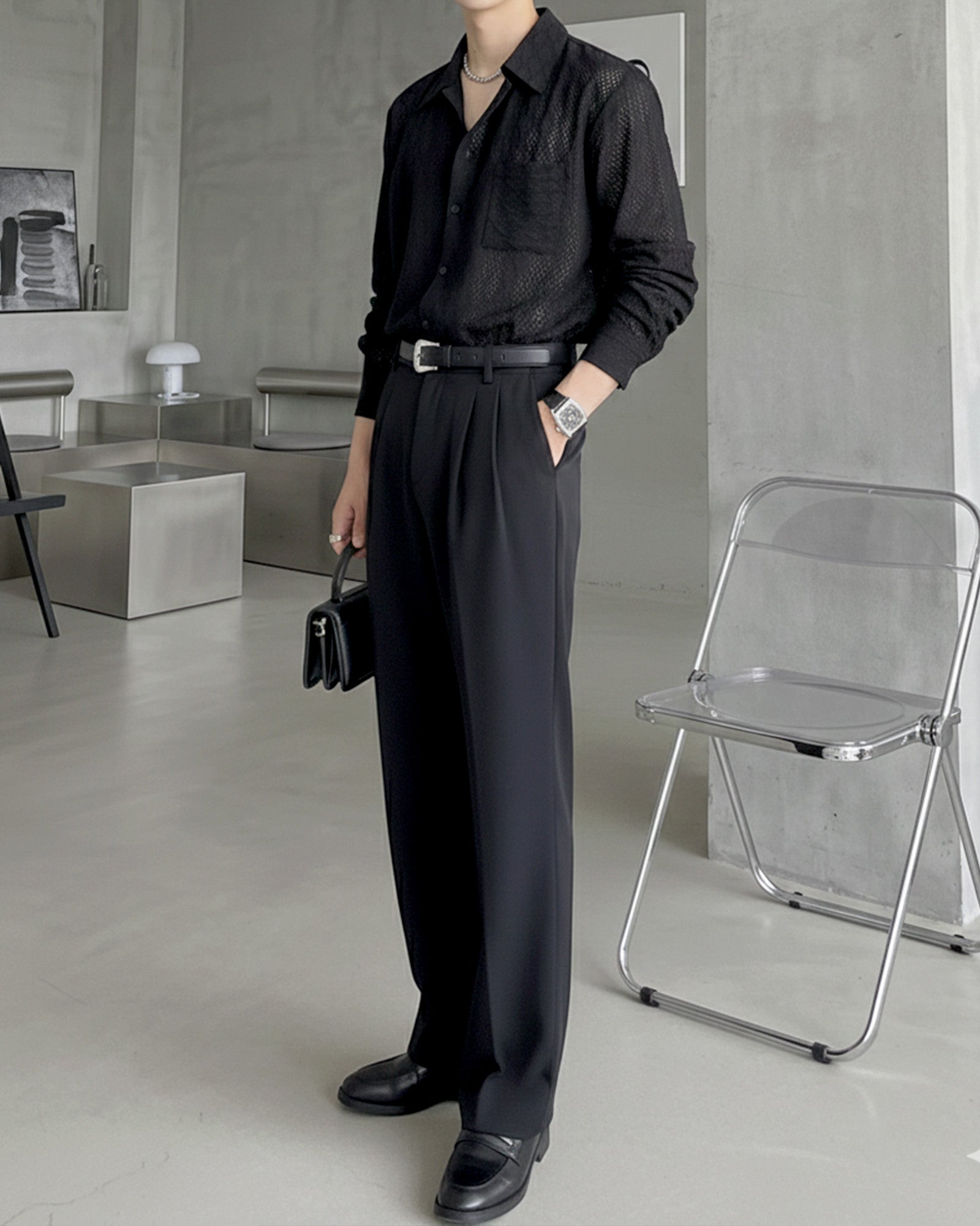 シアーメッシュモードシャツ Ot20131