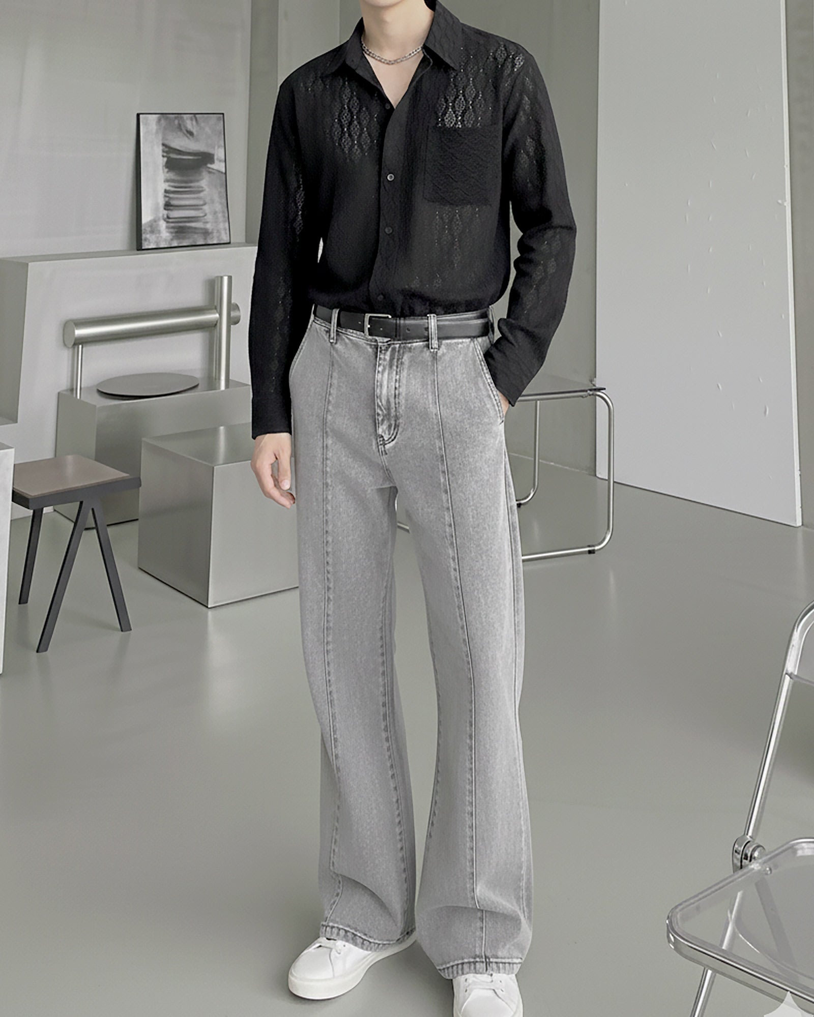 シアーメッシュモードシャツ Ot20131