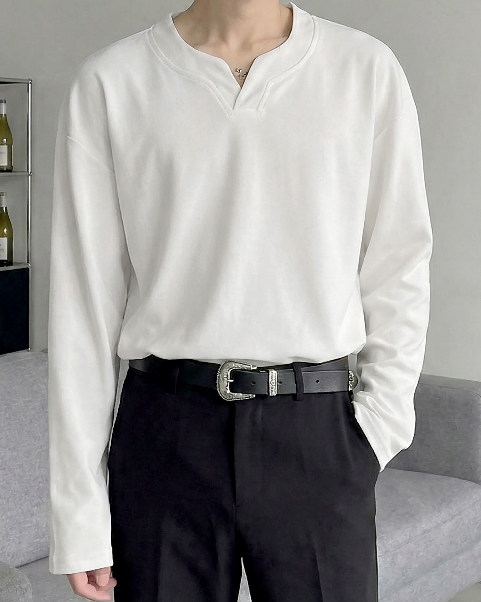 Vスリットネックトップス Ot20134