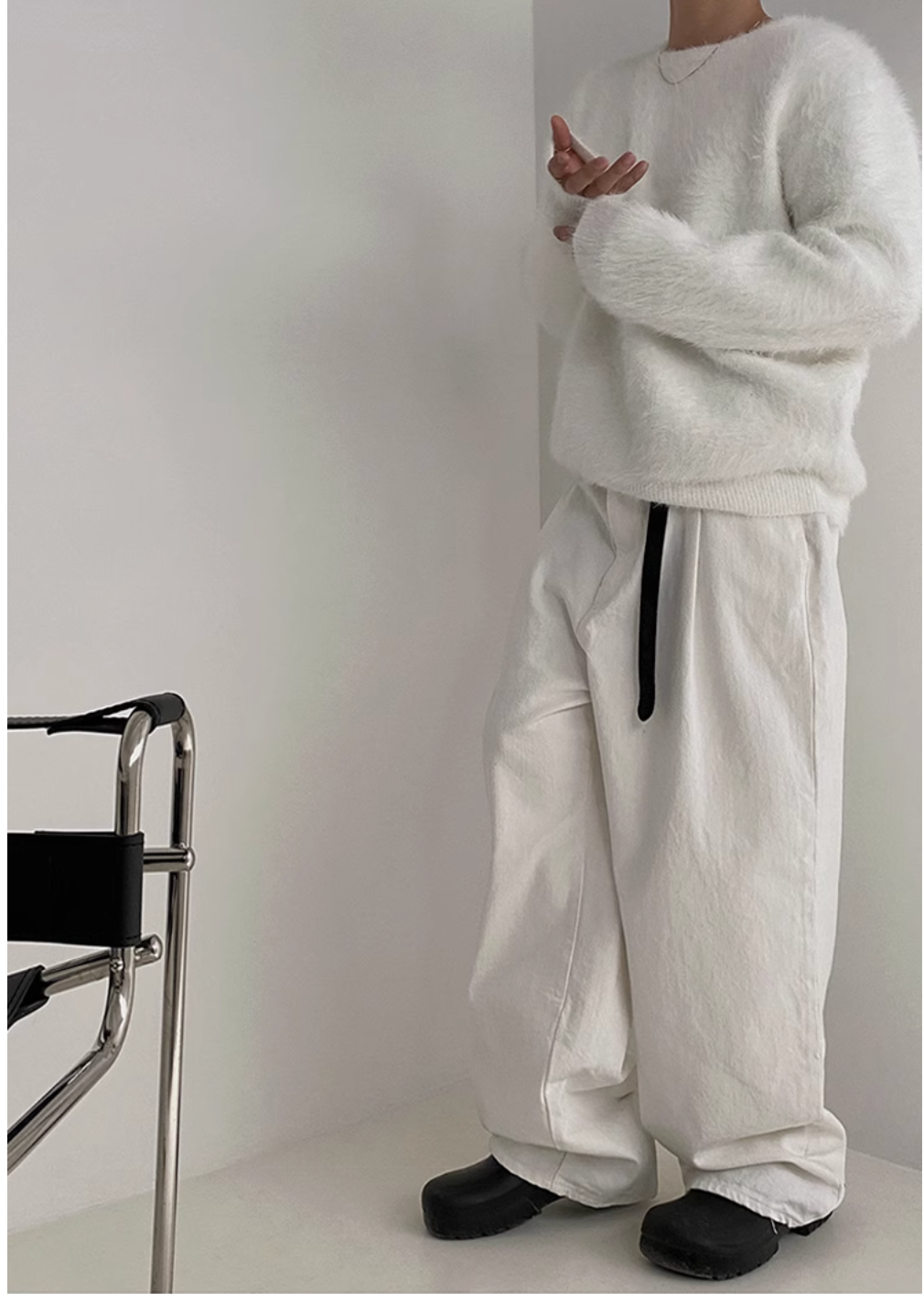 ラウンドネックシャギーニット Ot4574