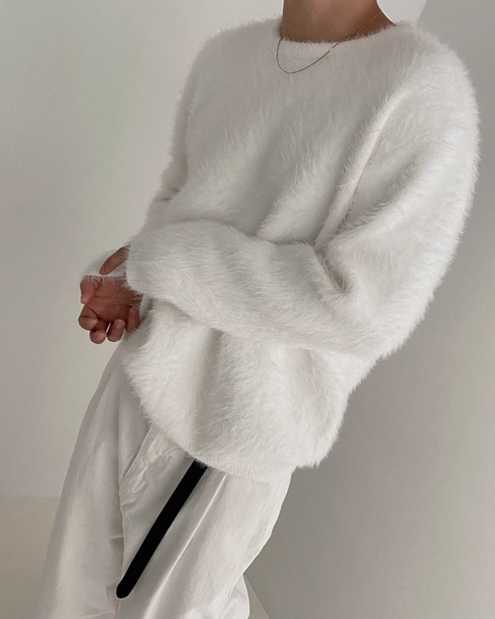 ラウンドネックシャギーニット Ot4574