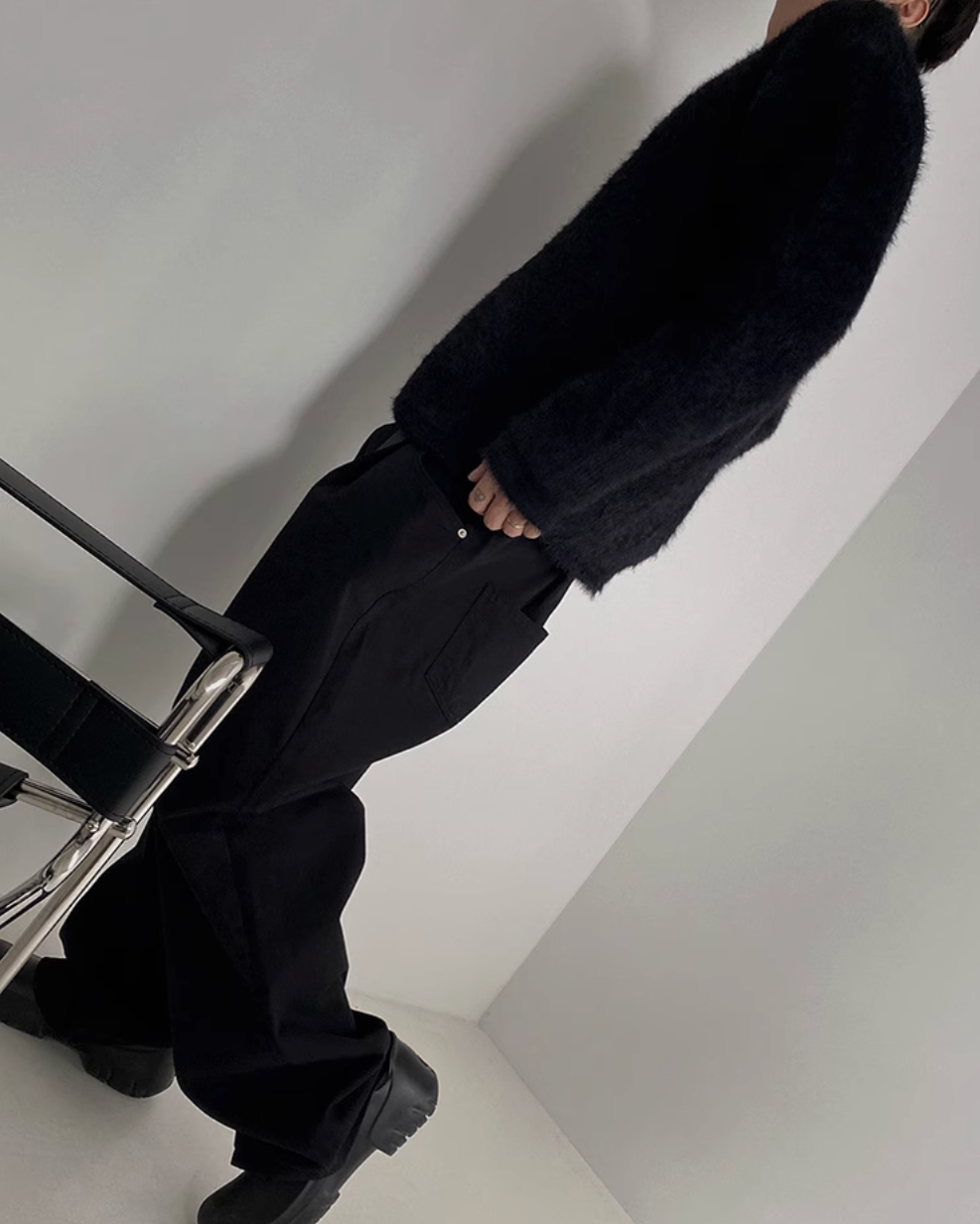 ラウンドネックシャギーニット Ot4574