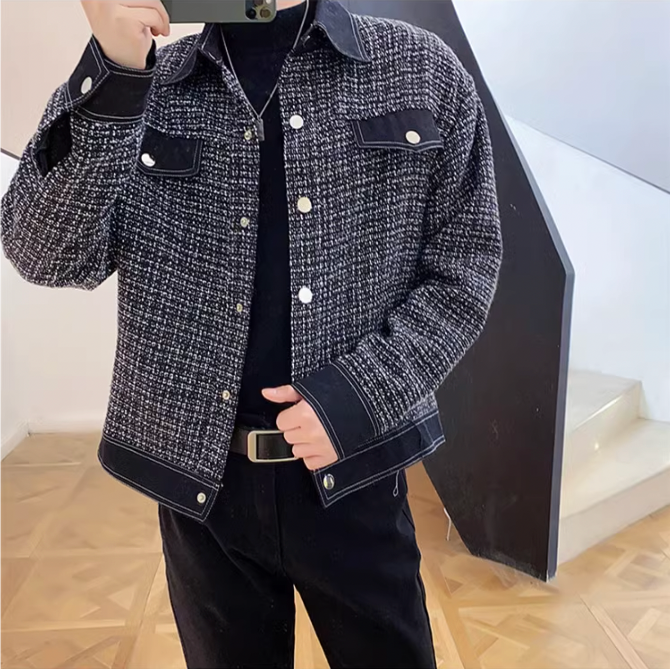 コントラストハンサムショートジャケット Ot4783