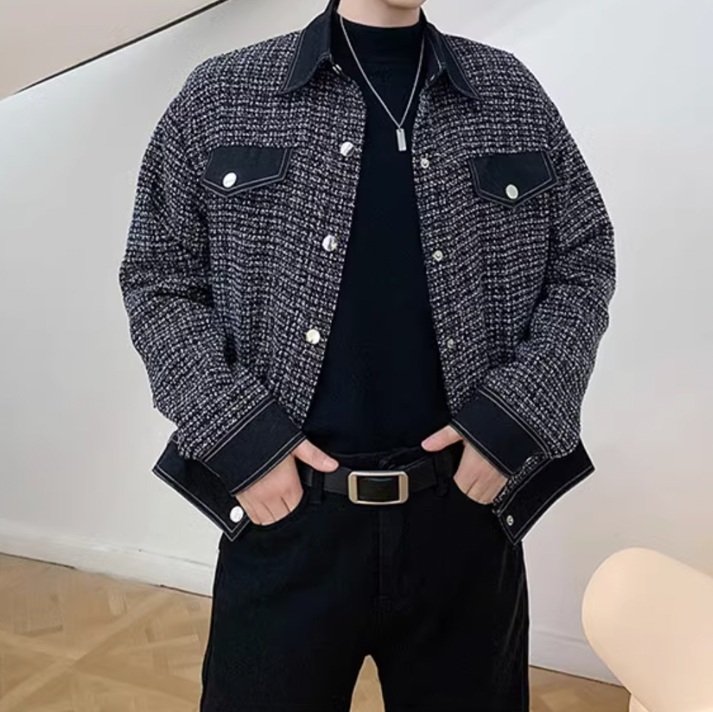 コントラストハンサムショートジャケット Ot4783