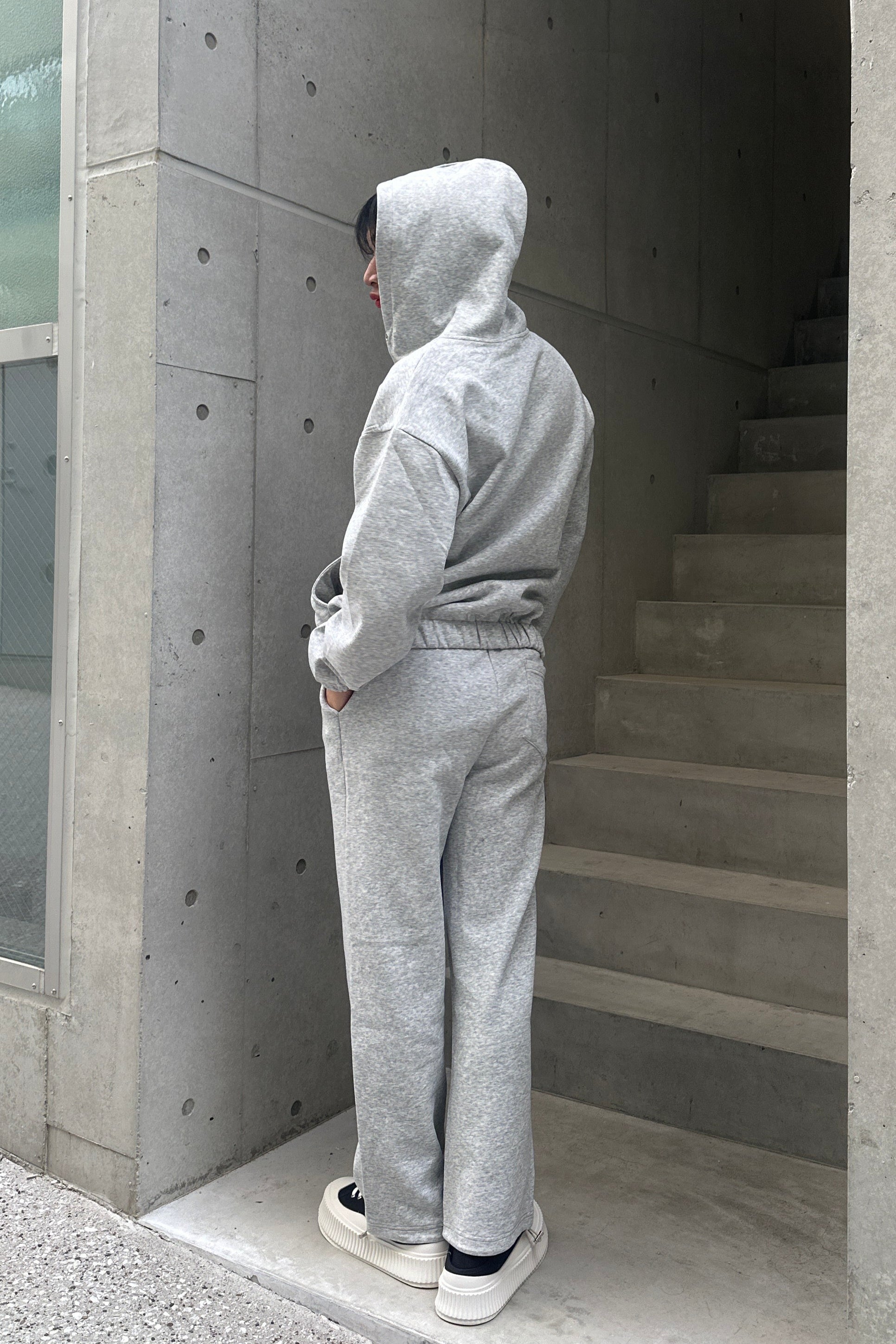 ダブルジップグレ―セットアップ Ot30005