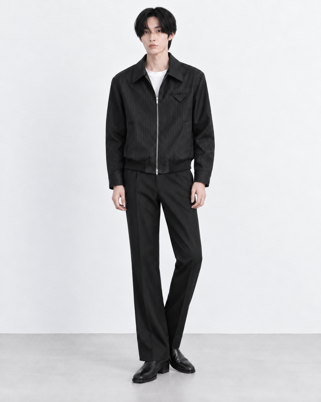 ピンストライプダブルジップジャケット Ot30091