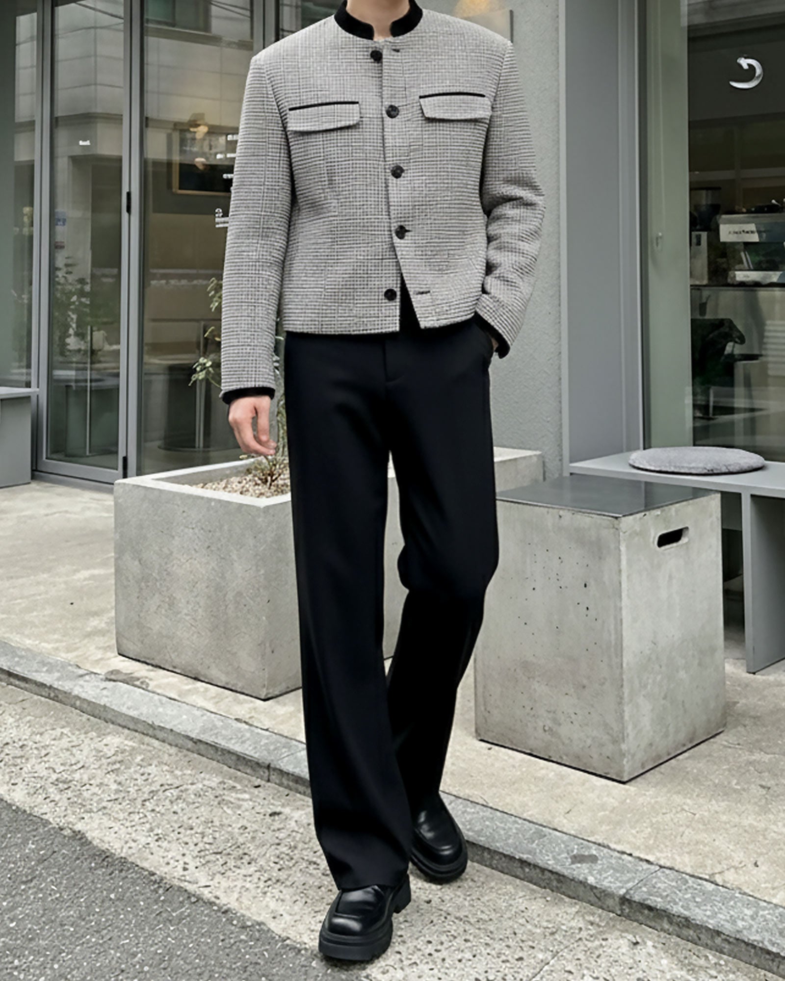 ハウンドチェックショートジャケット Ot30052