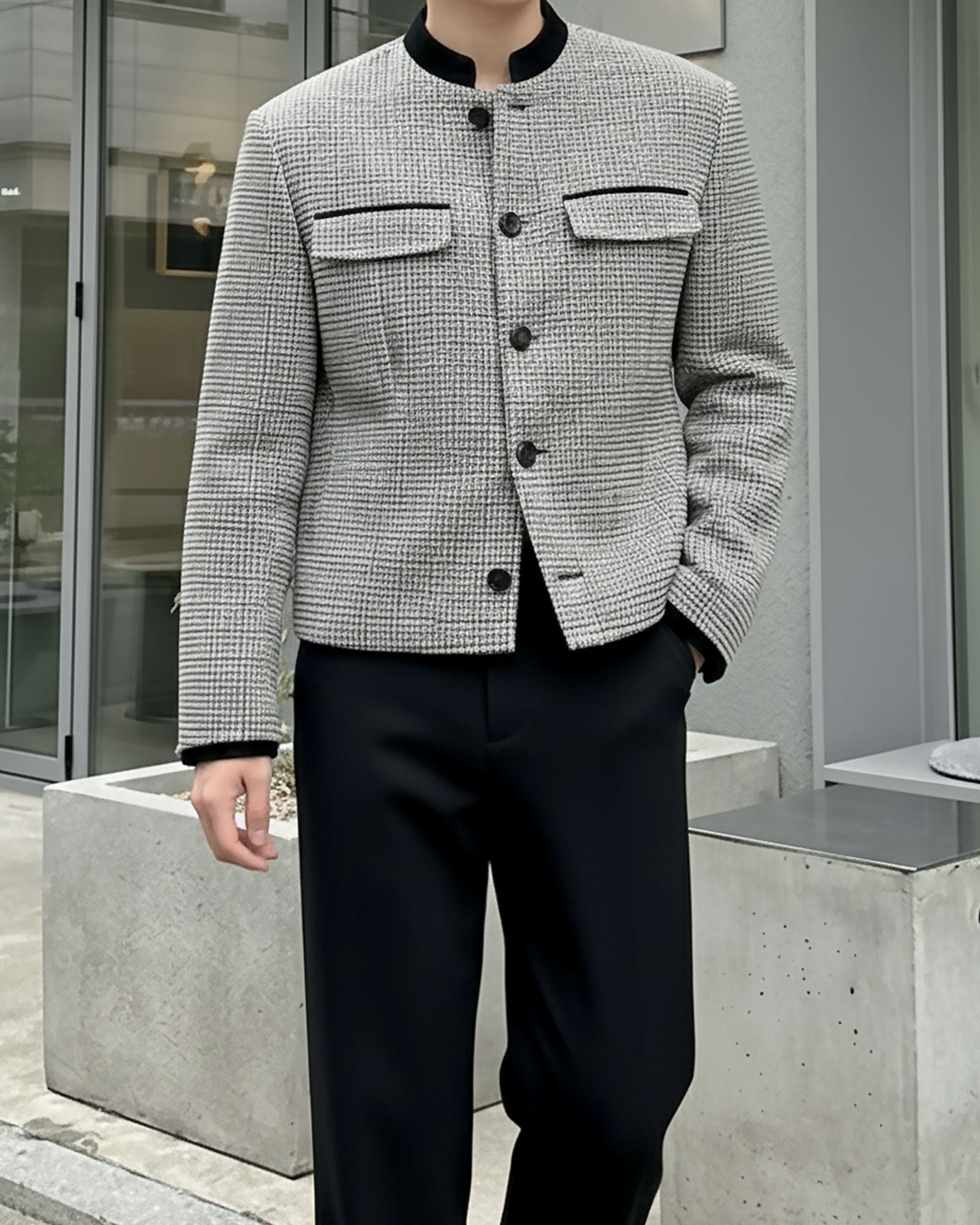 ハウンドチェックショートジャケット Ot30052