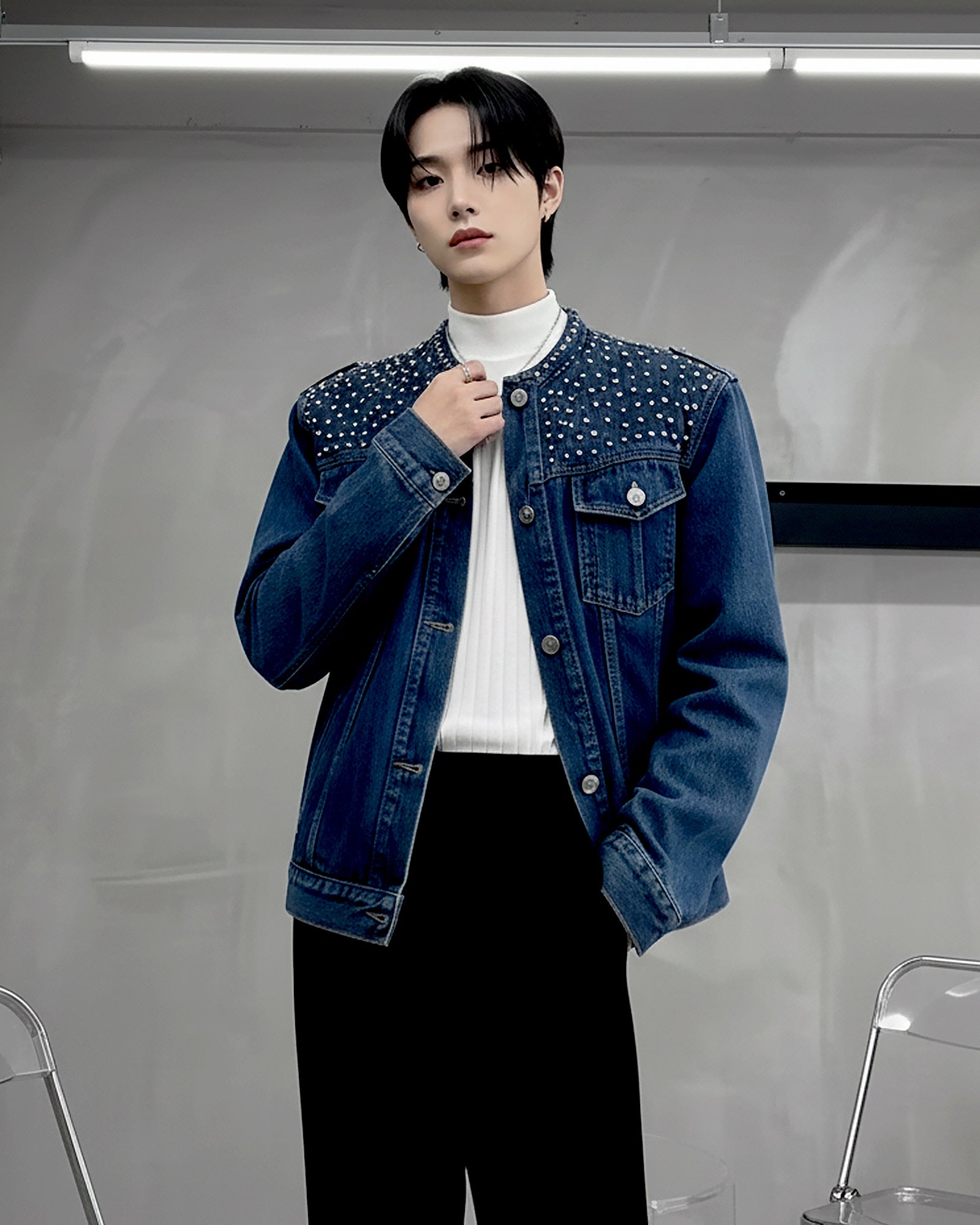 デコデニムノーカラージャケット Ot30063