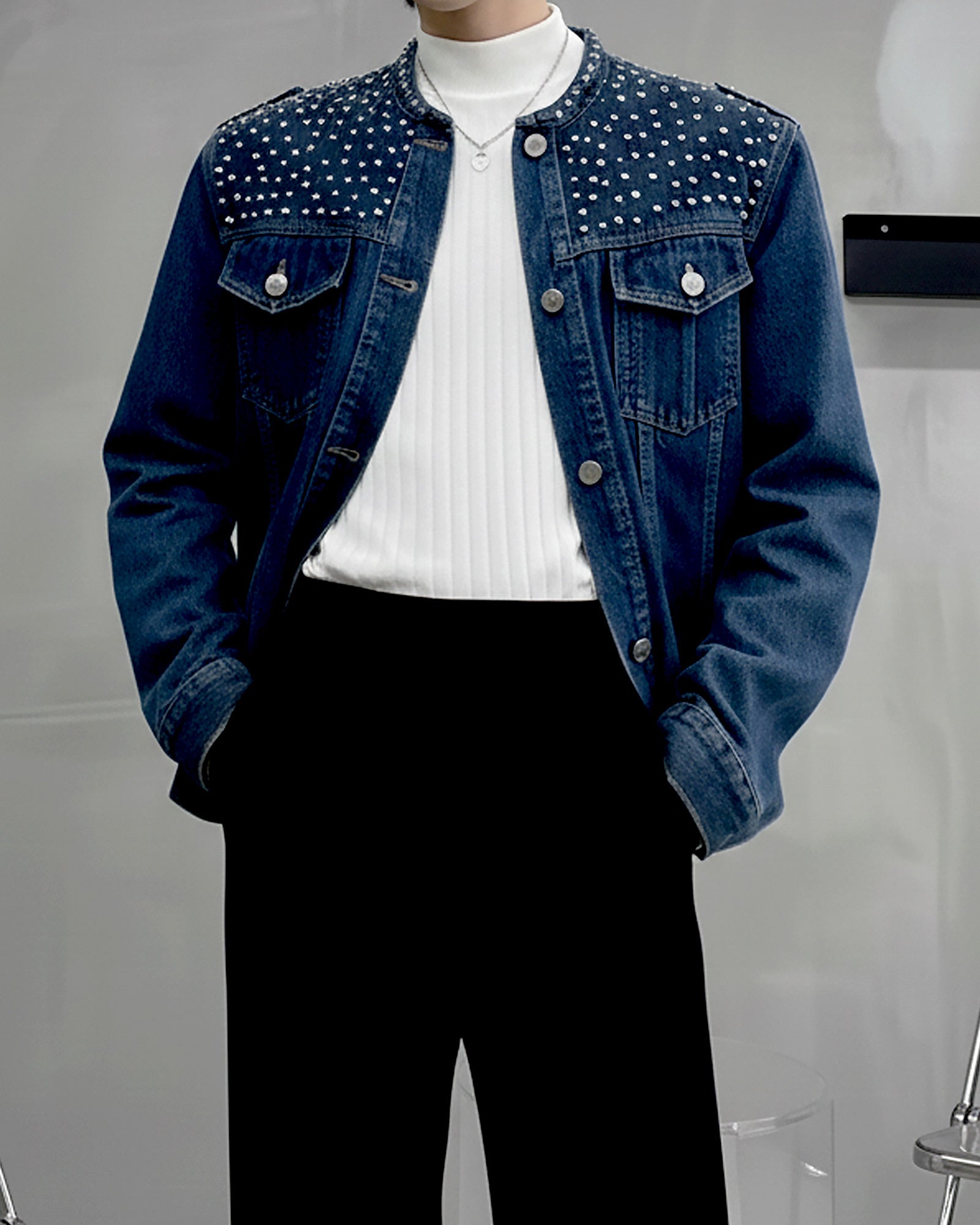 デコデニムノーカラージャケット Ot30063