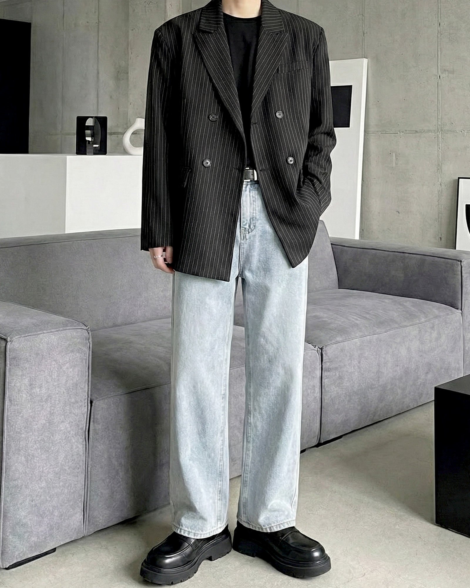 ストライプルーズテーラードセットアップ Ot30066