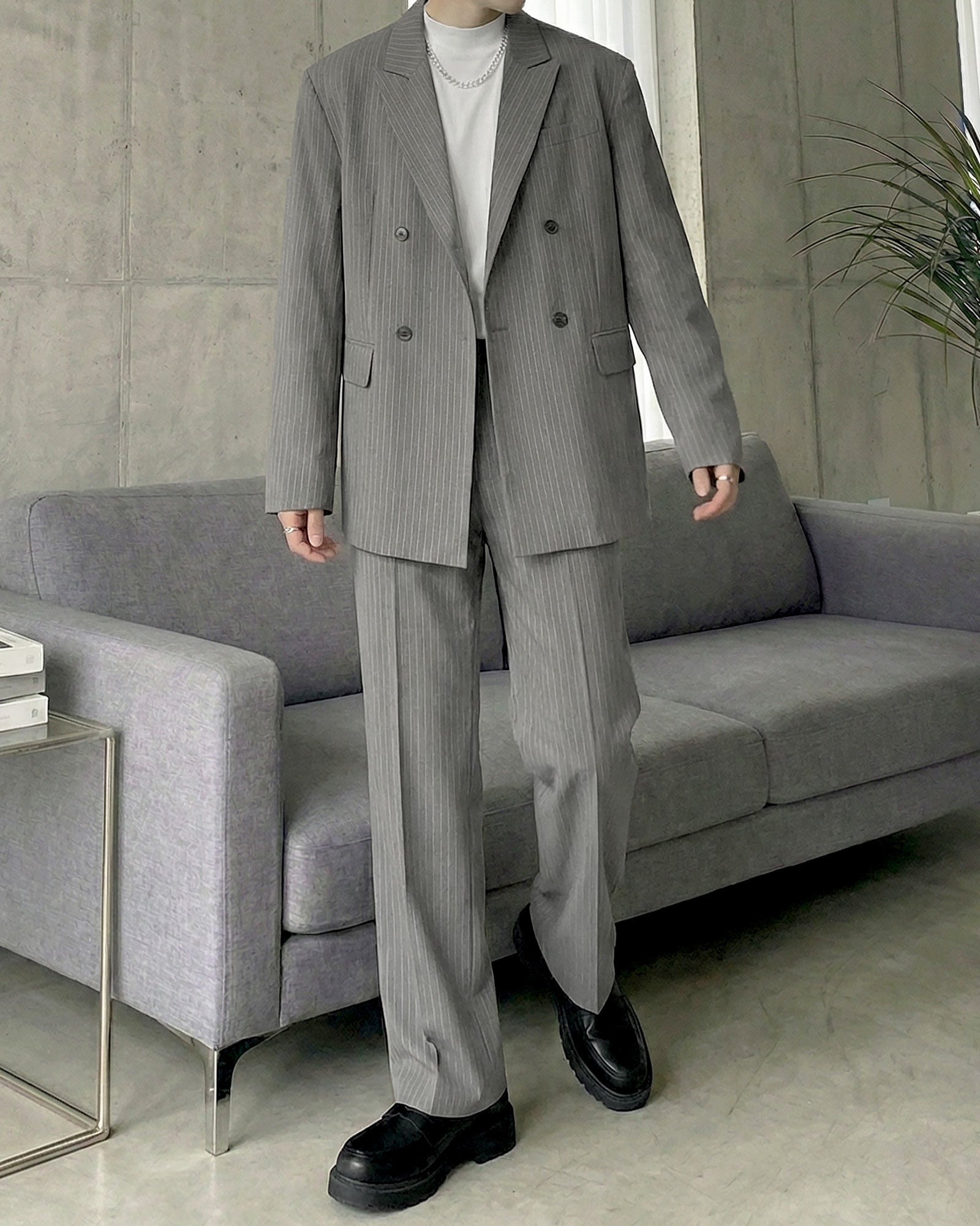 ストライプルーズテーラードセットアップ Ot30066