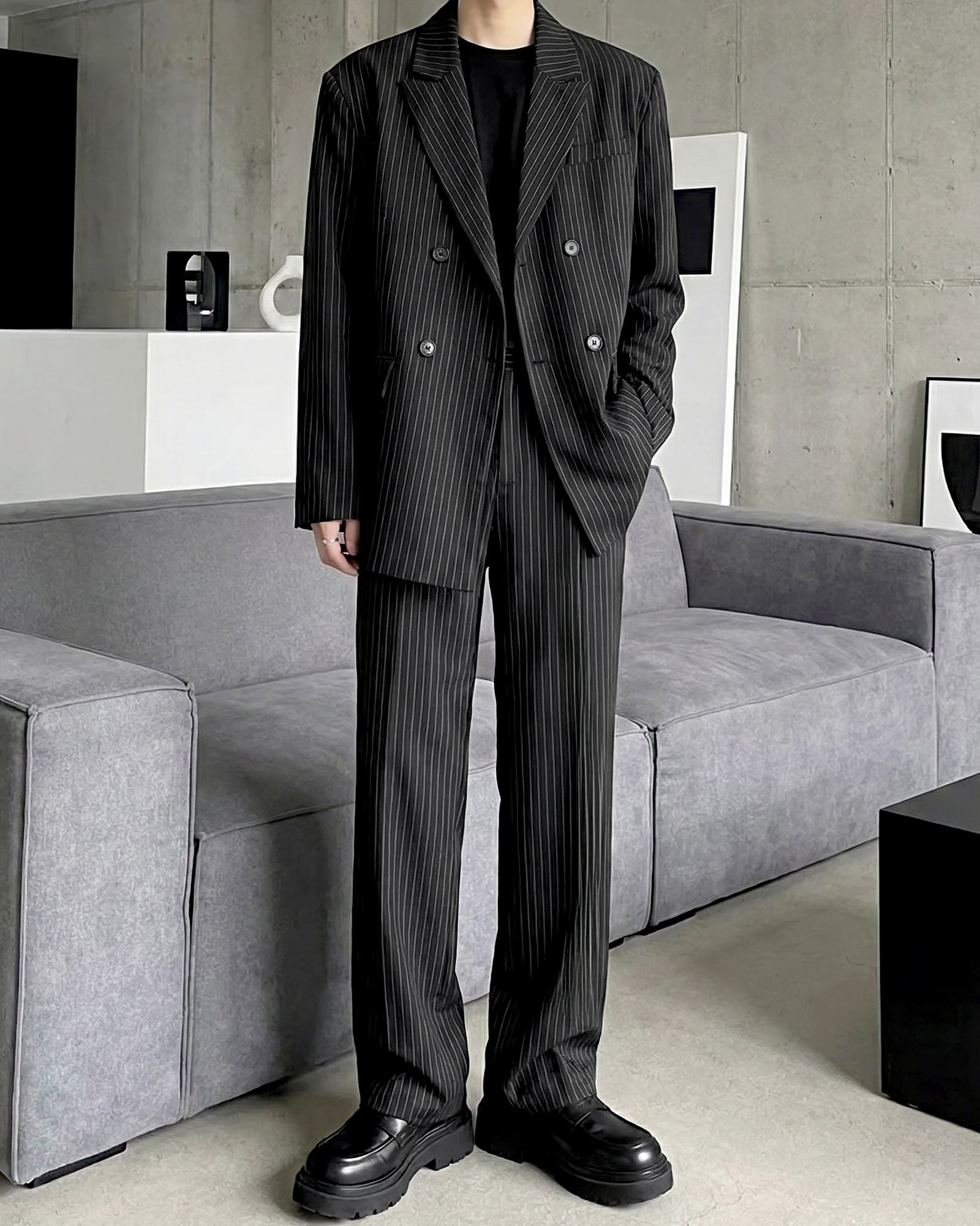 ストライプルーズテーラードセットアップ Ot30066