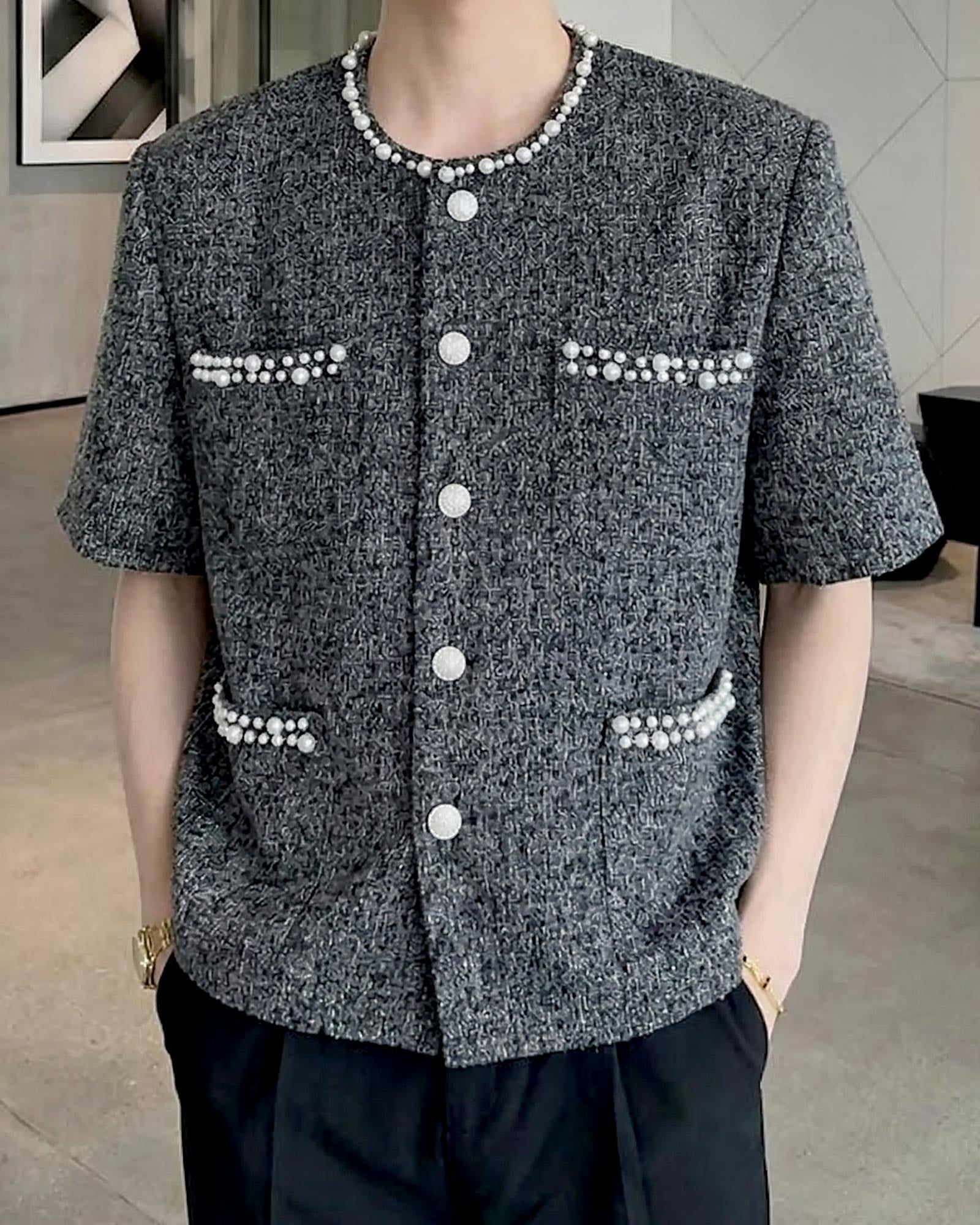 パールトリムミックスツイードジャケット Ot30069