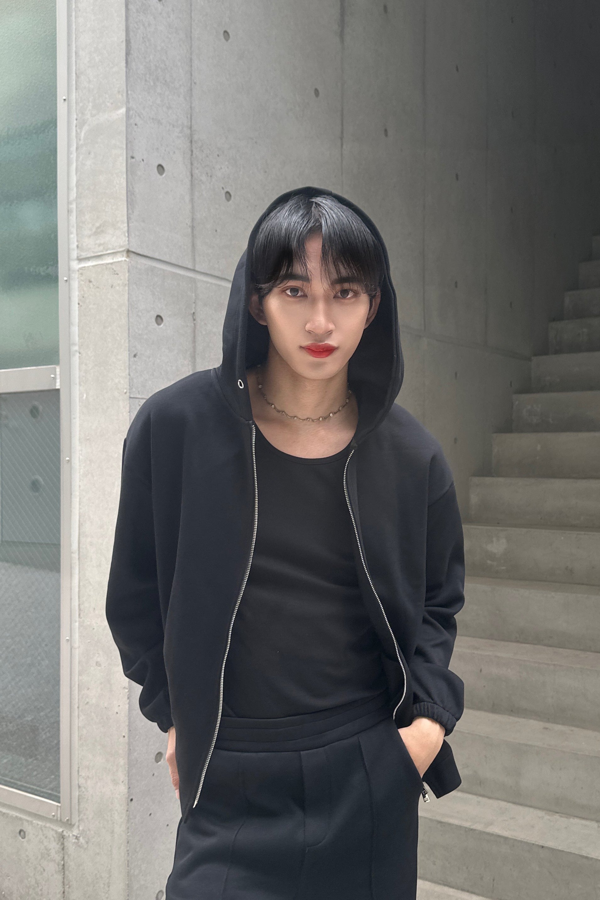 ダブルジップグレ―セットアップ Ot30005