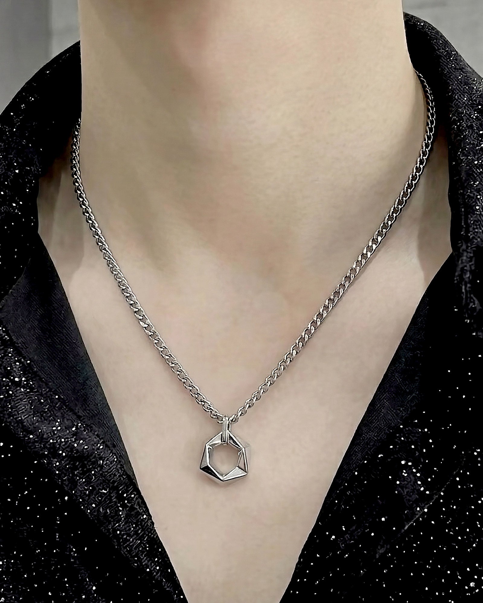 ジオメトリックリングネックレス Ot40004