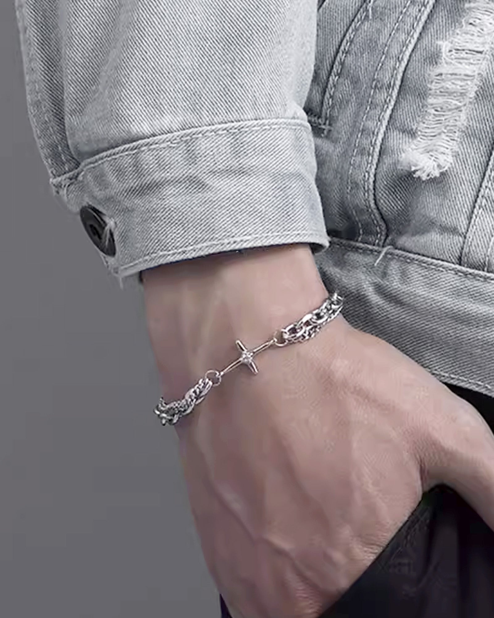 クロススターミックスチェーンブレスレット Ot40006