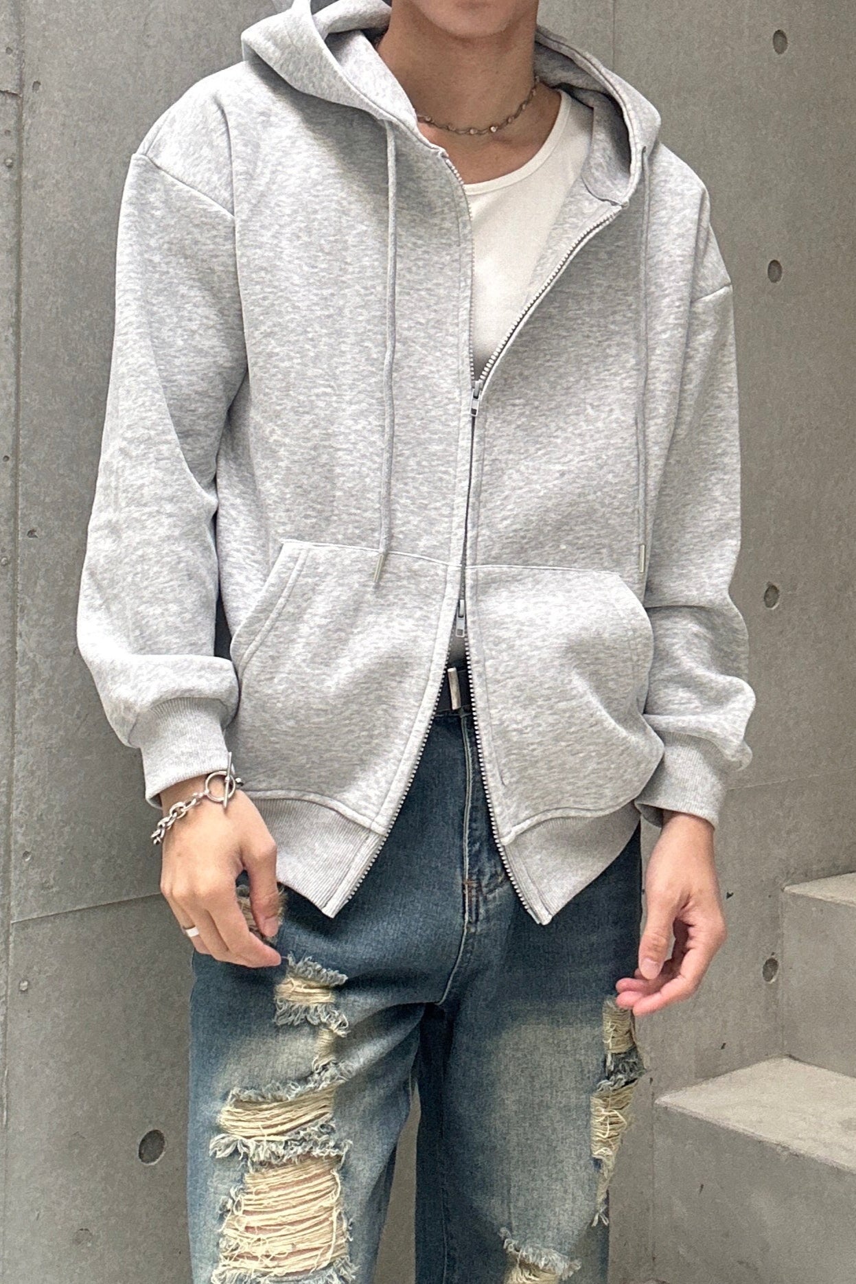 ルーズグレーダブルジップパーカー Ot30001