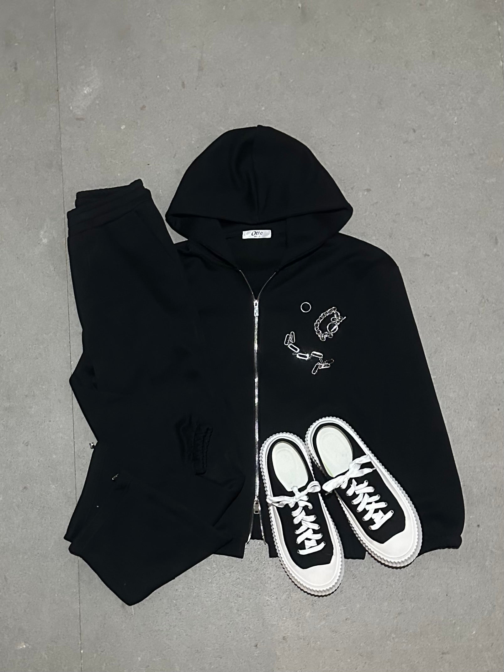 ダブルジップグレ―セットアップ Ot30005