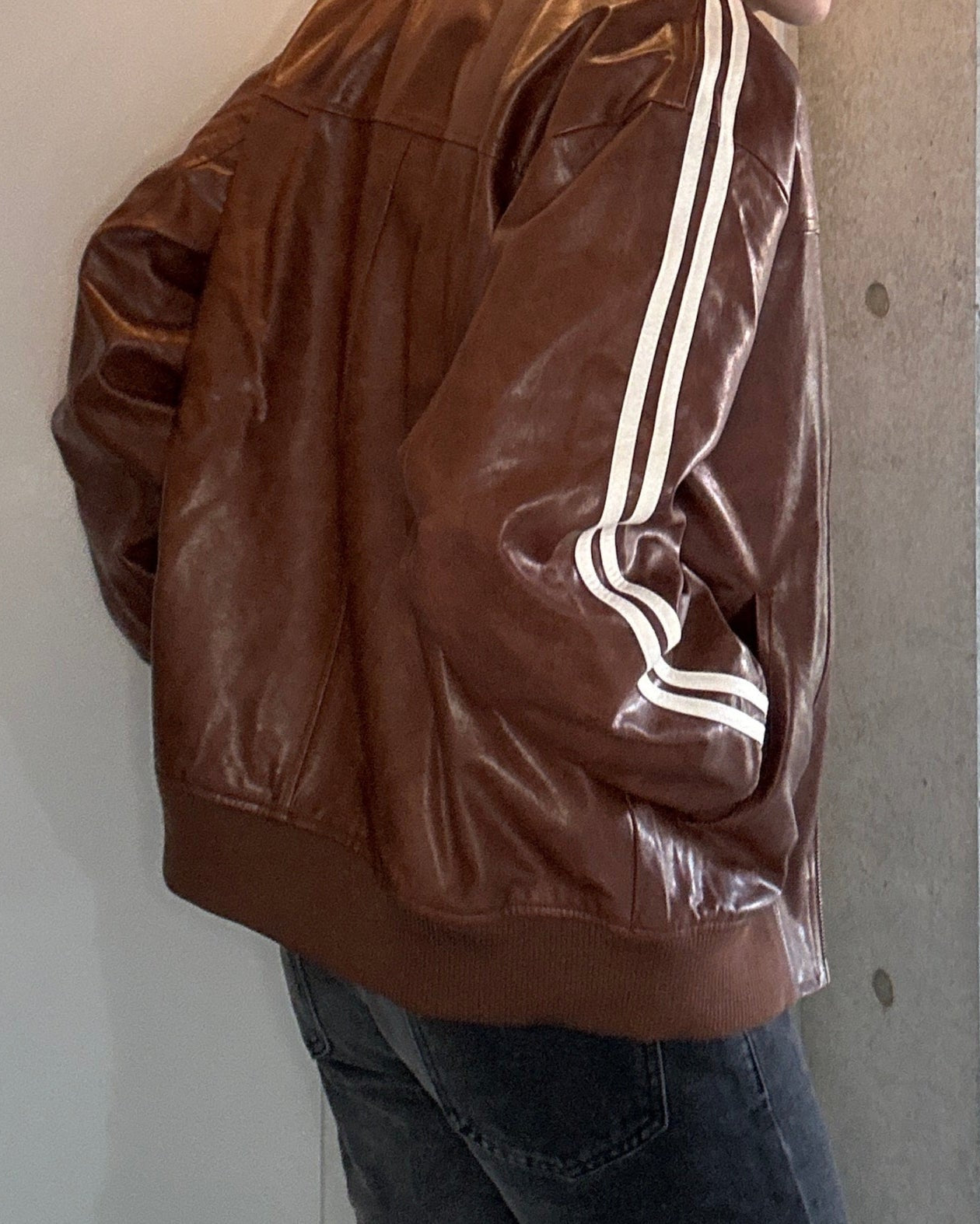 コリアンラインレザージャケット Ot4882