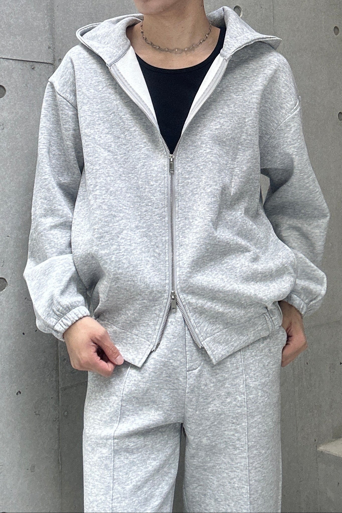 ダブルジップグレ―セットアップ Ot30005