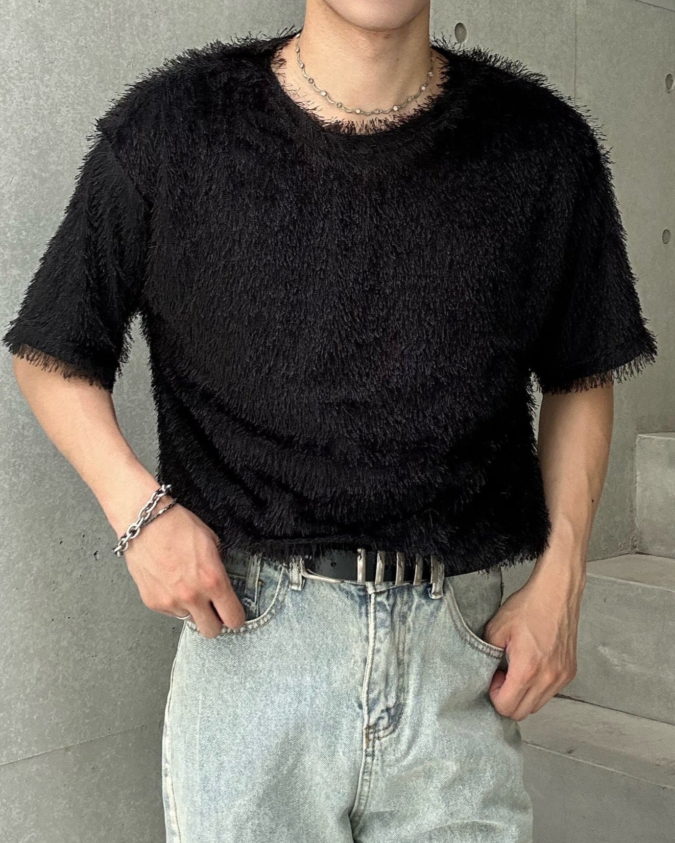ラウンドネックモヘアTシャツ Ot20075