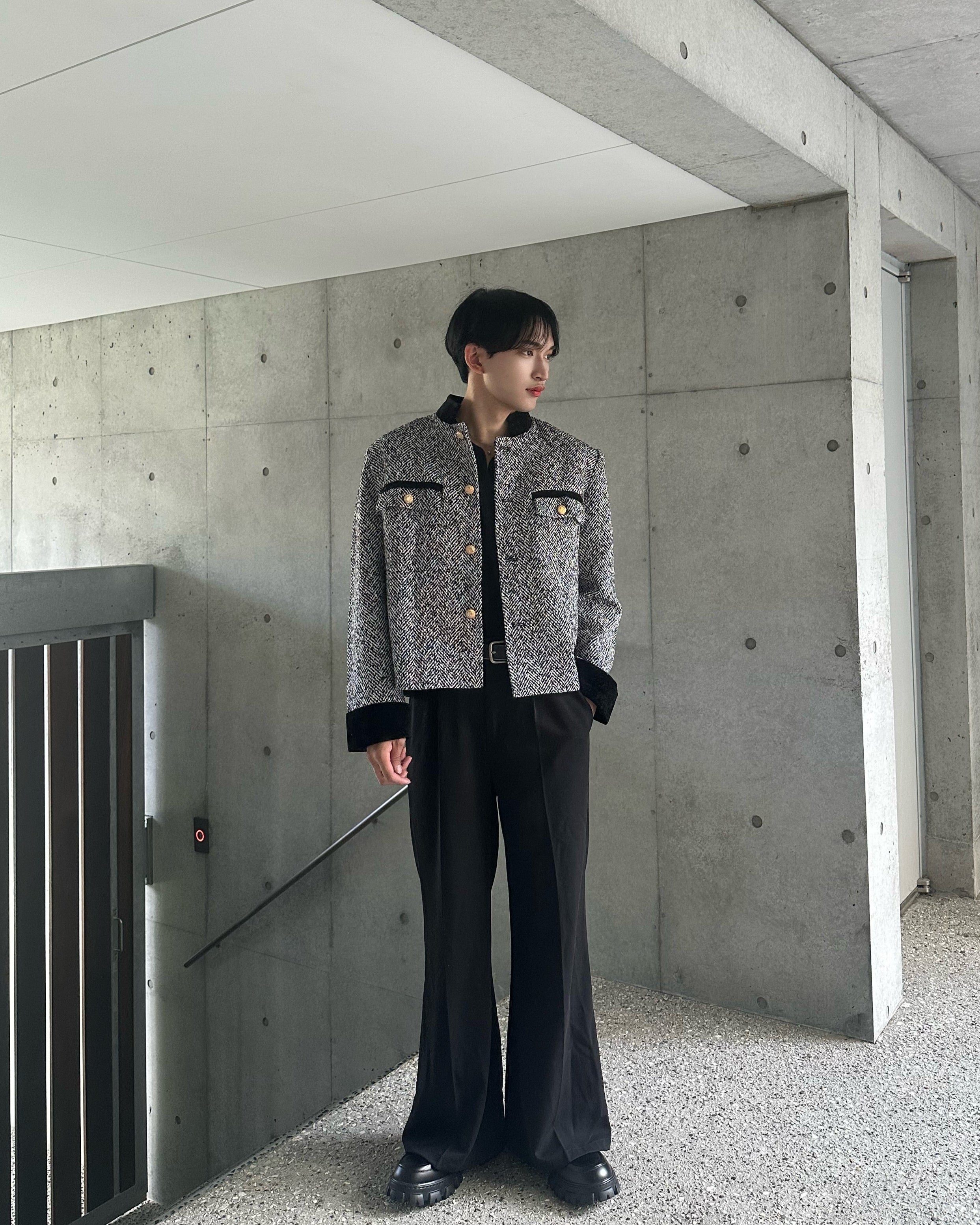 パイピングツイードジャケット Ot30012