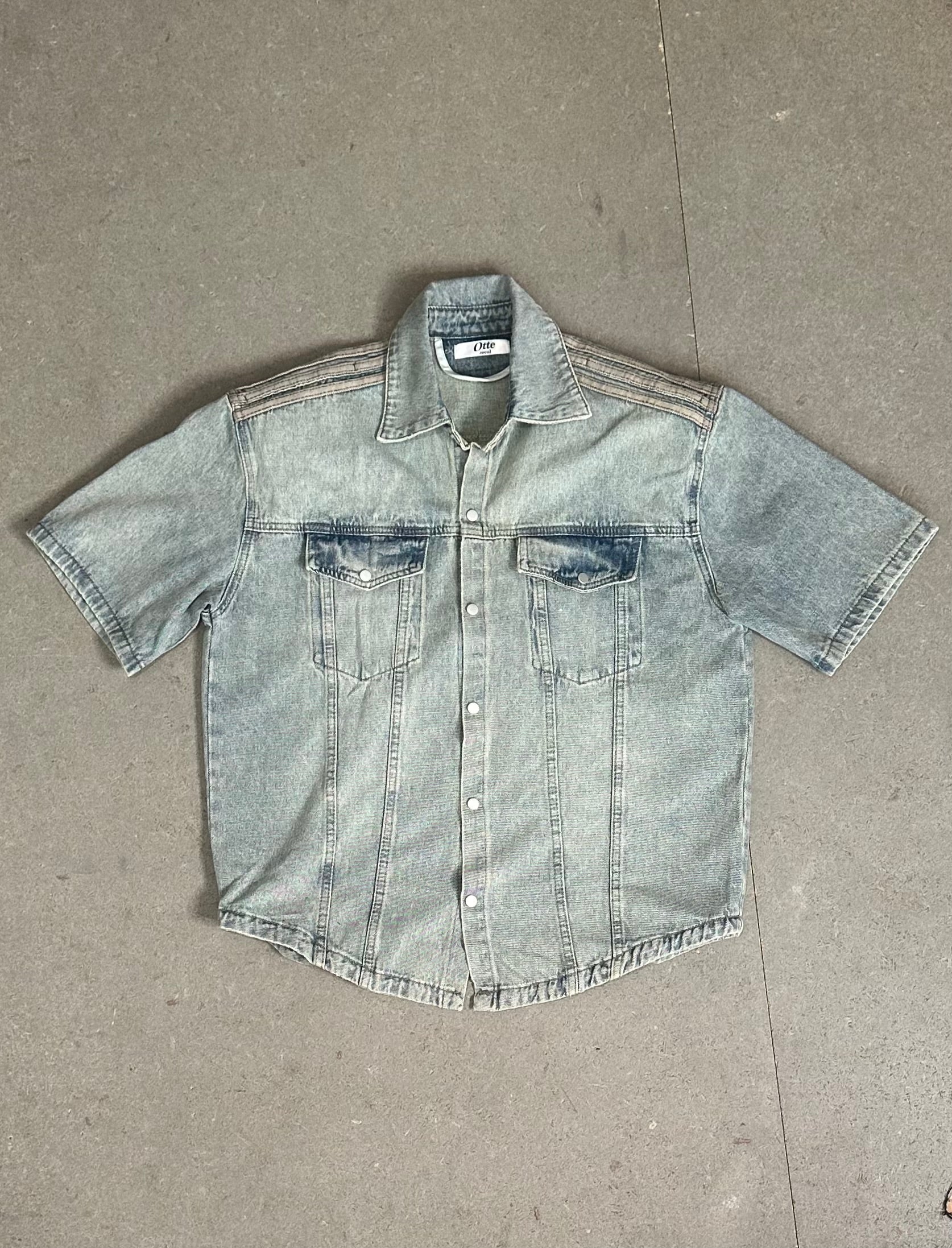 ラインデザインデニムセットアップ Ot4752