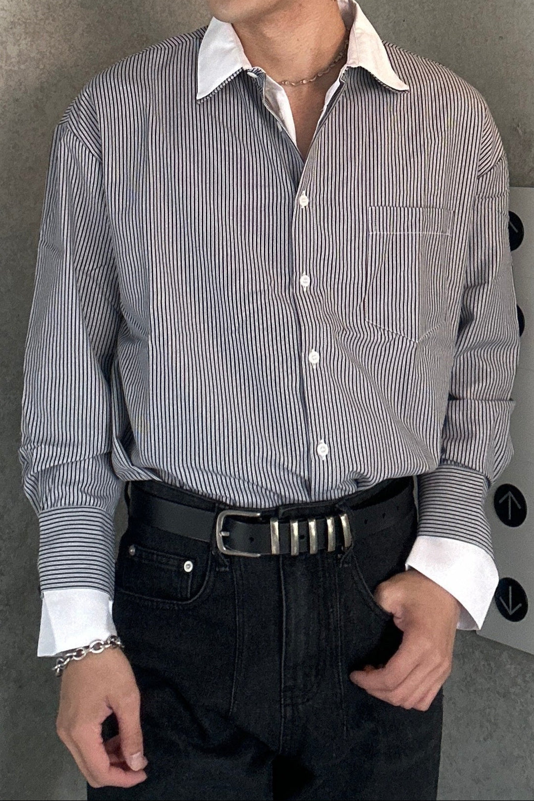 ドッキングストライプシャツ Ot5261