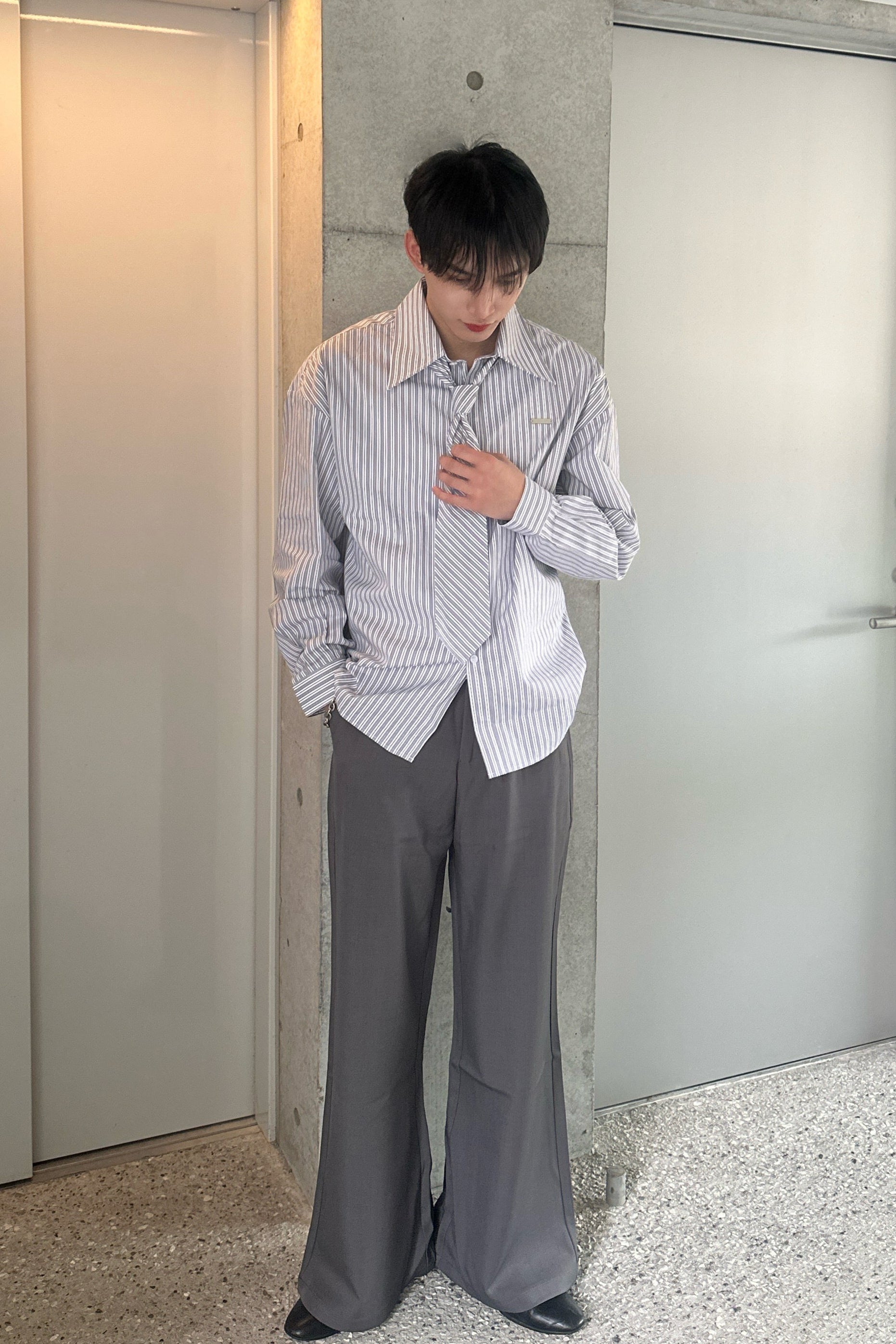 コリアンストライプボウタイシャツ Ot20025