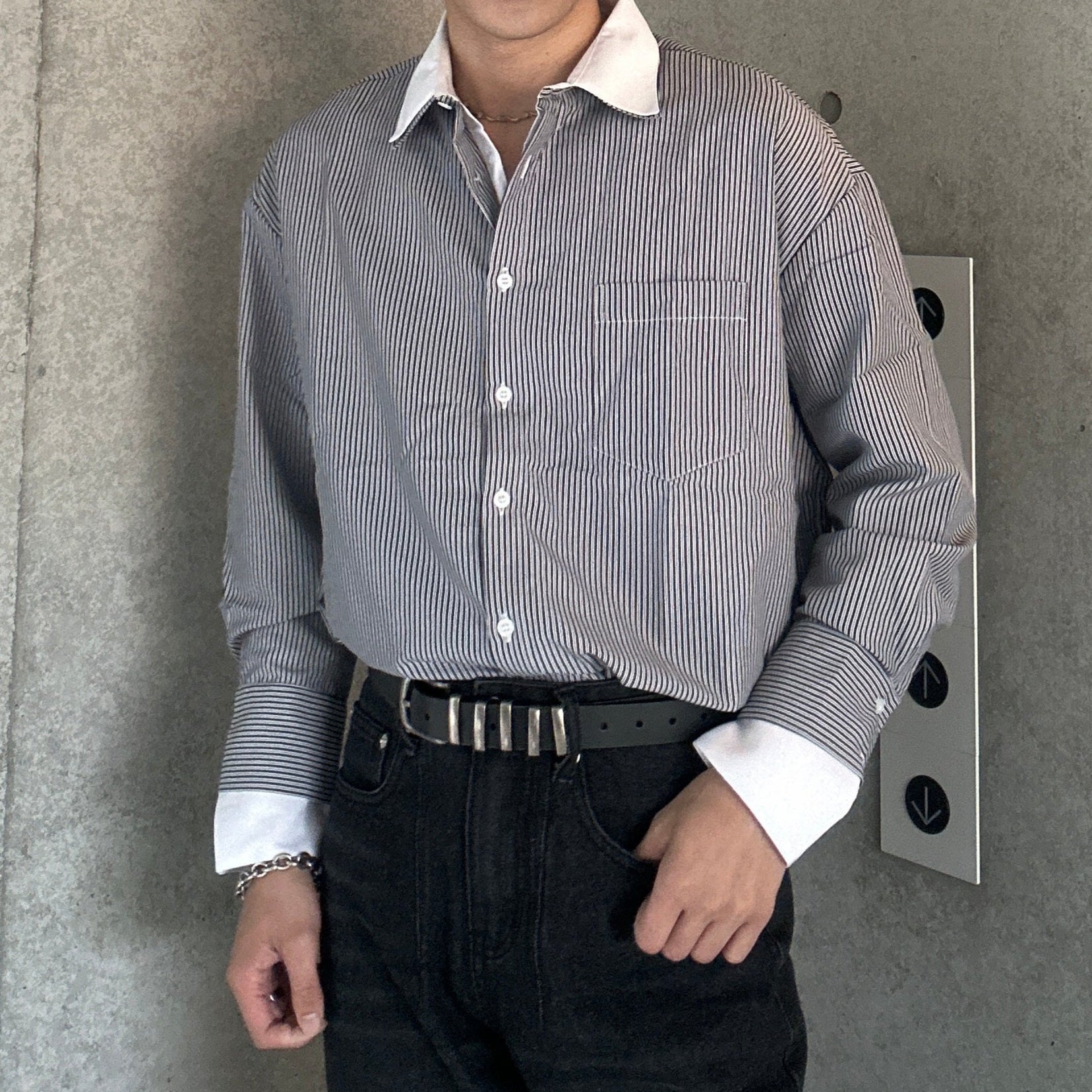 ドッキングストライプシャツ Ot5261