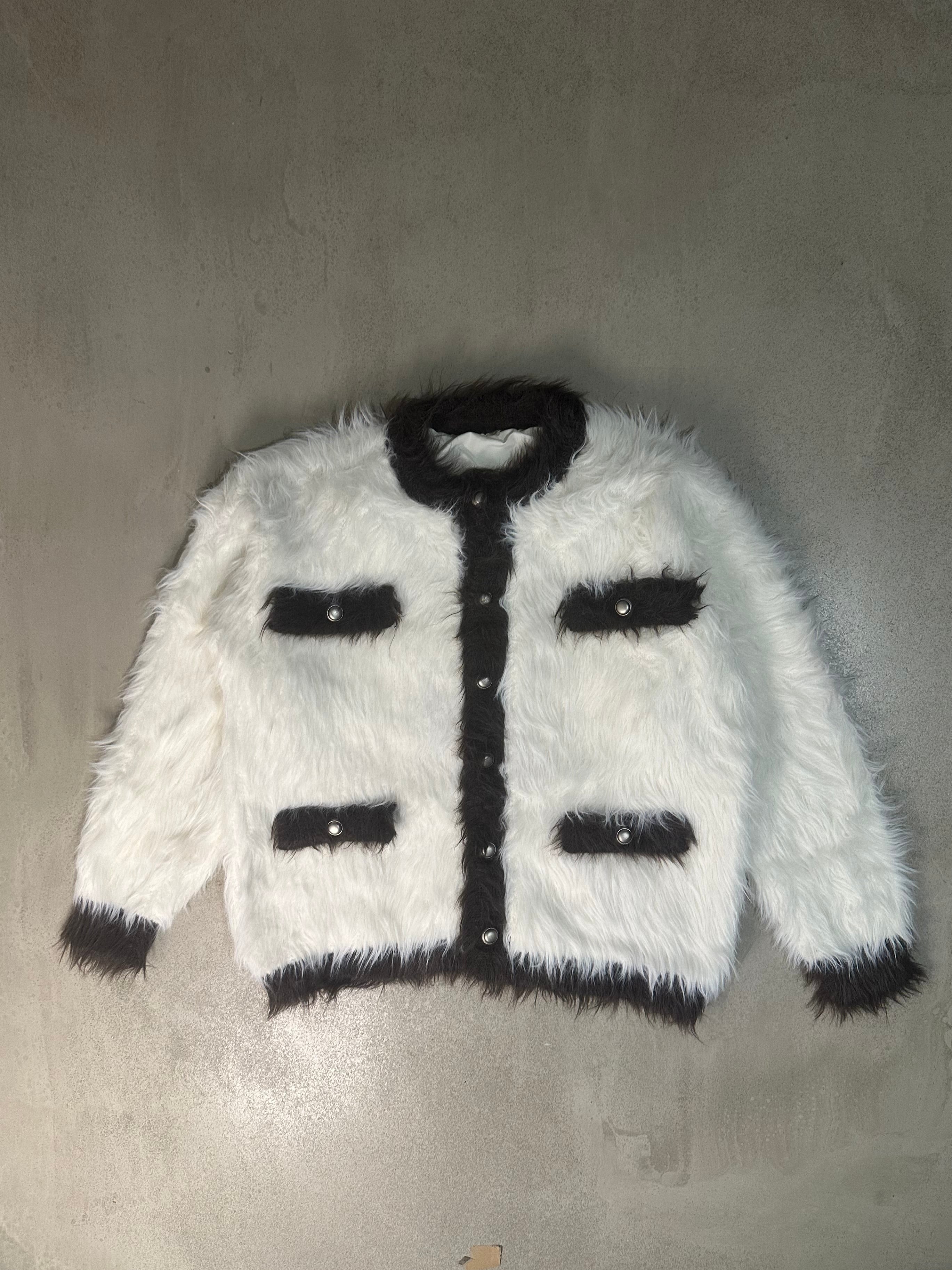 バイカラーシャギーカーディガン Ot4641