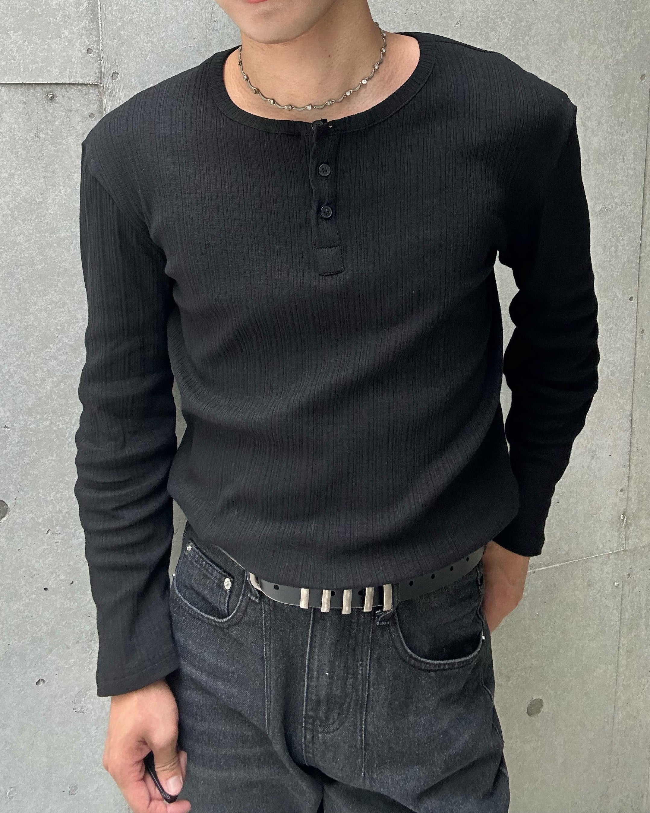 スリムヘンリーネックトップス Ot20085