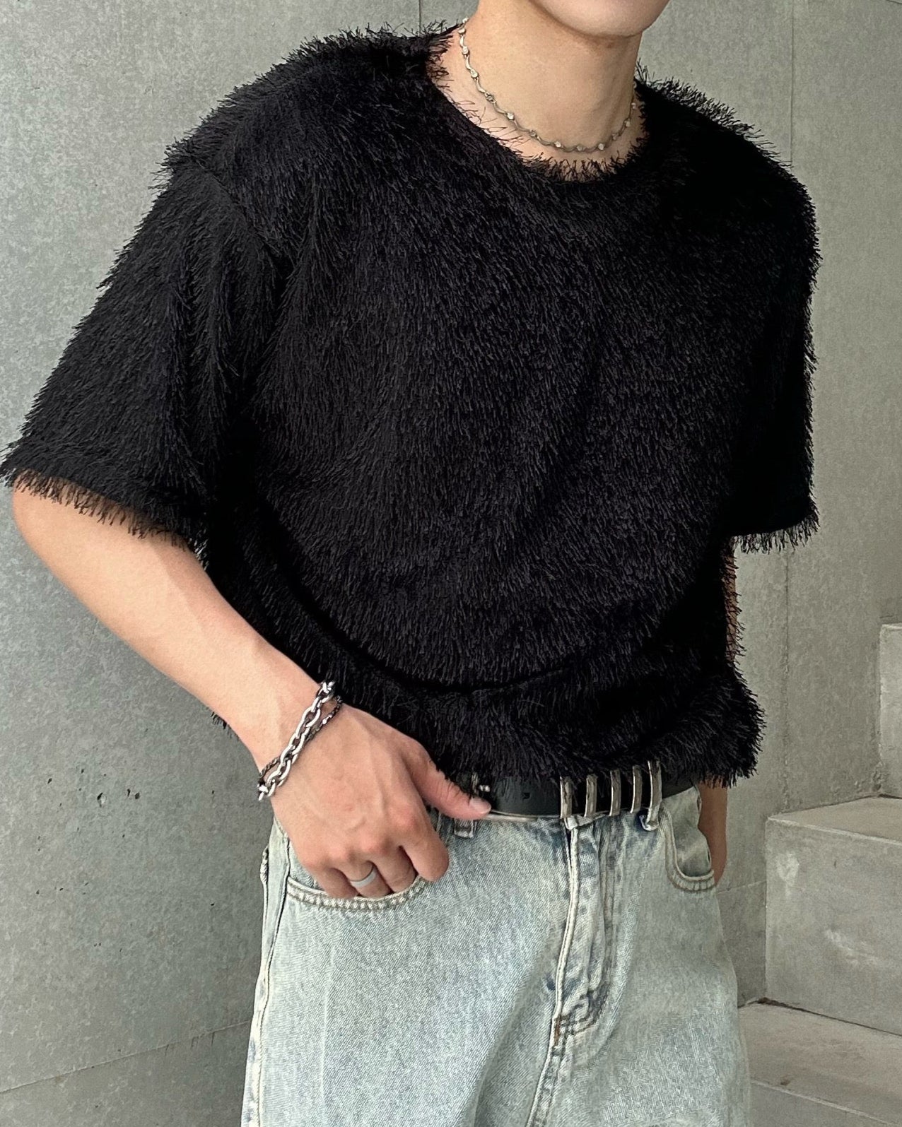 ラウンドネックモヘアTシャツ Ot20075