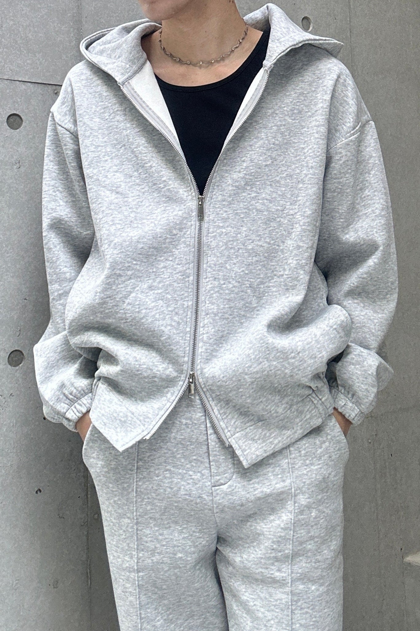 ダブルジップグレ―セットアップ Ot30005