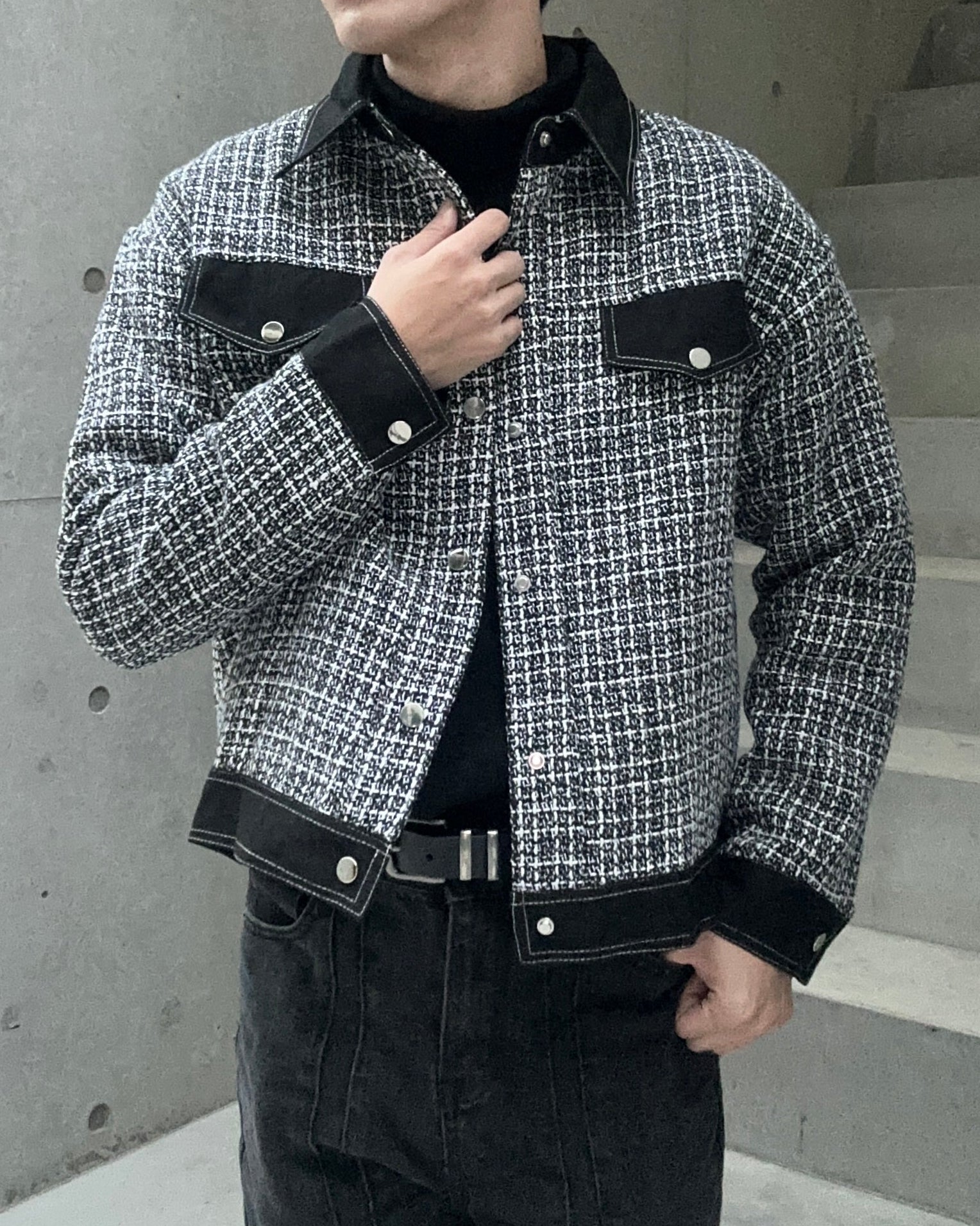 コントラストハンサムショートジャケット Ot4783