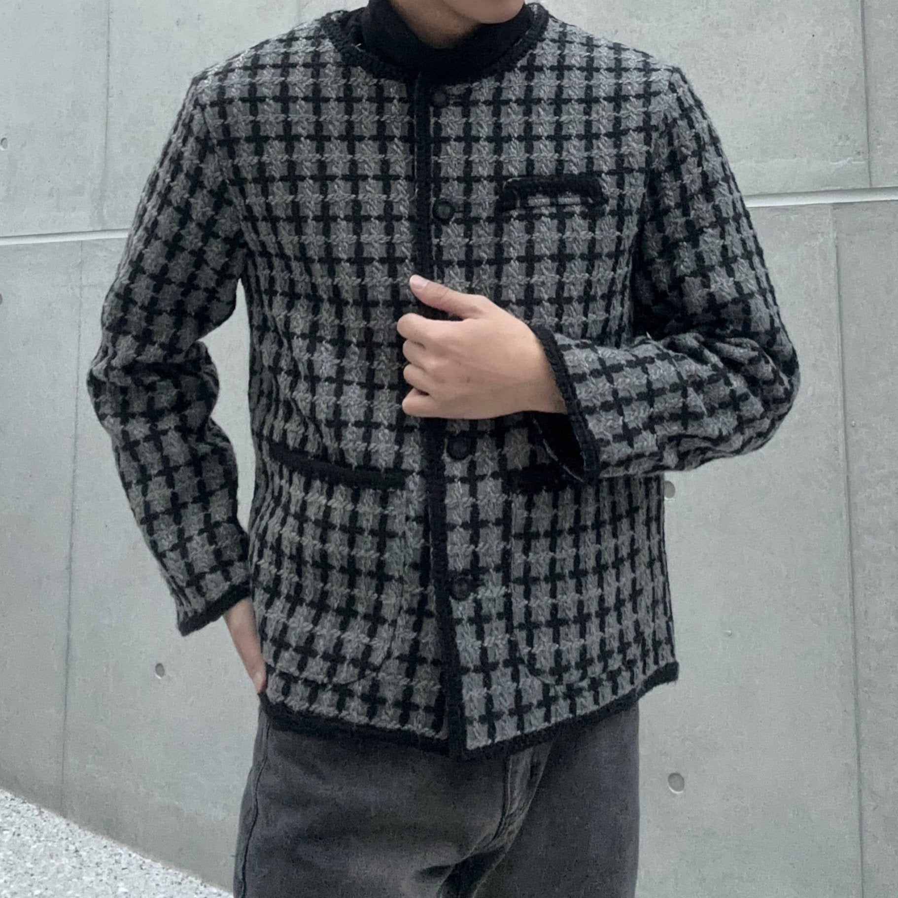 ダークチェックツイードジャケットOt4863