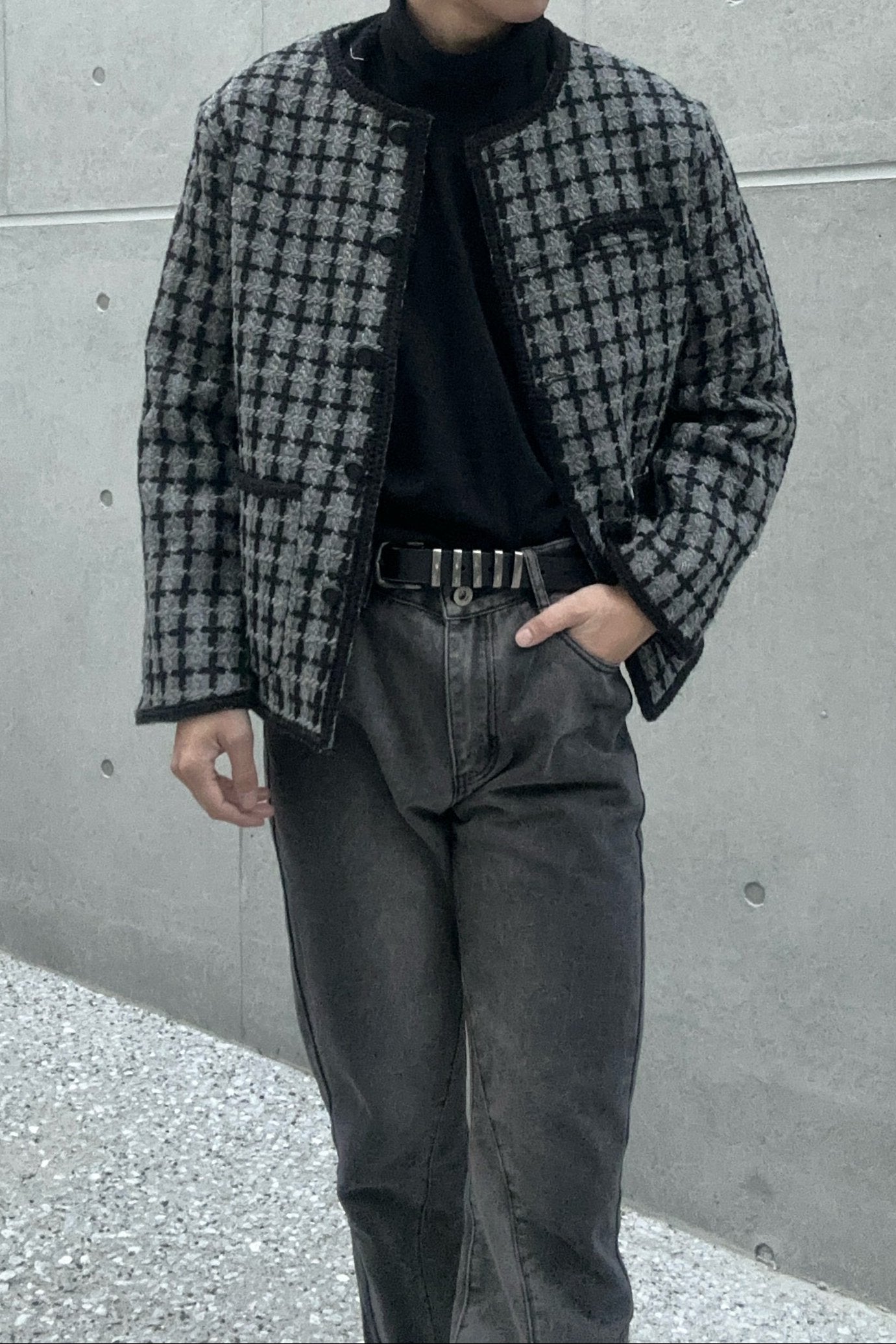 ダークチェックツイードジャケットOt4863