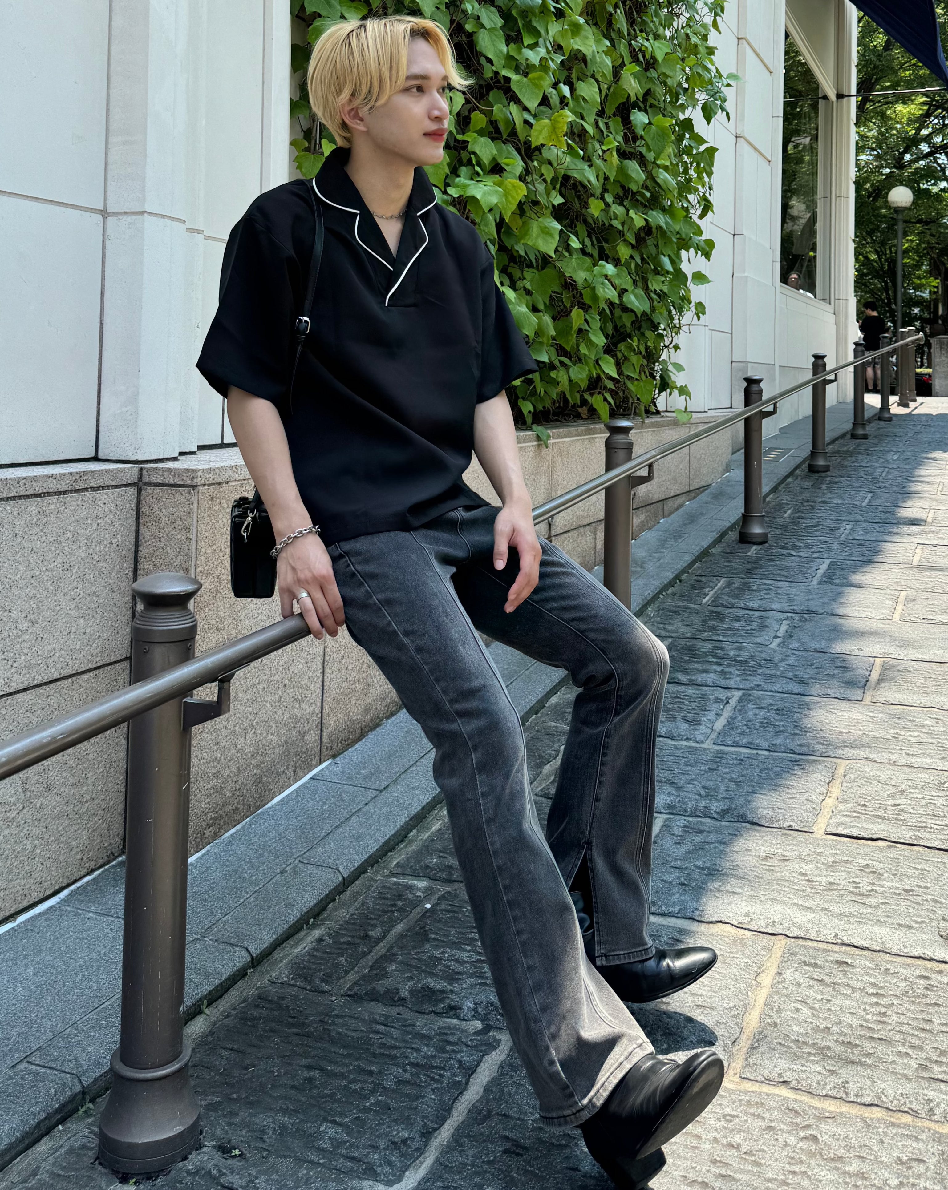【再販売】ステッチカラーモノトーンTシャツ Ot20045