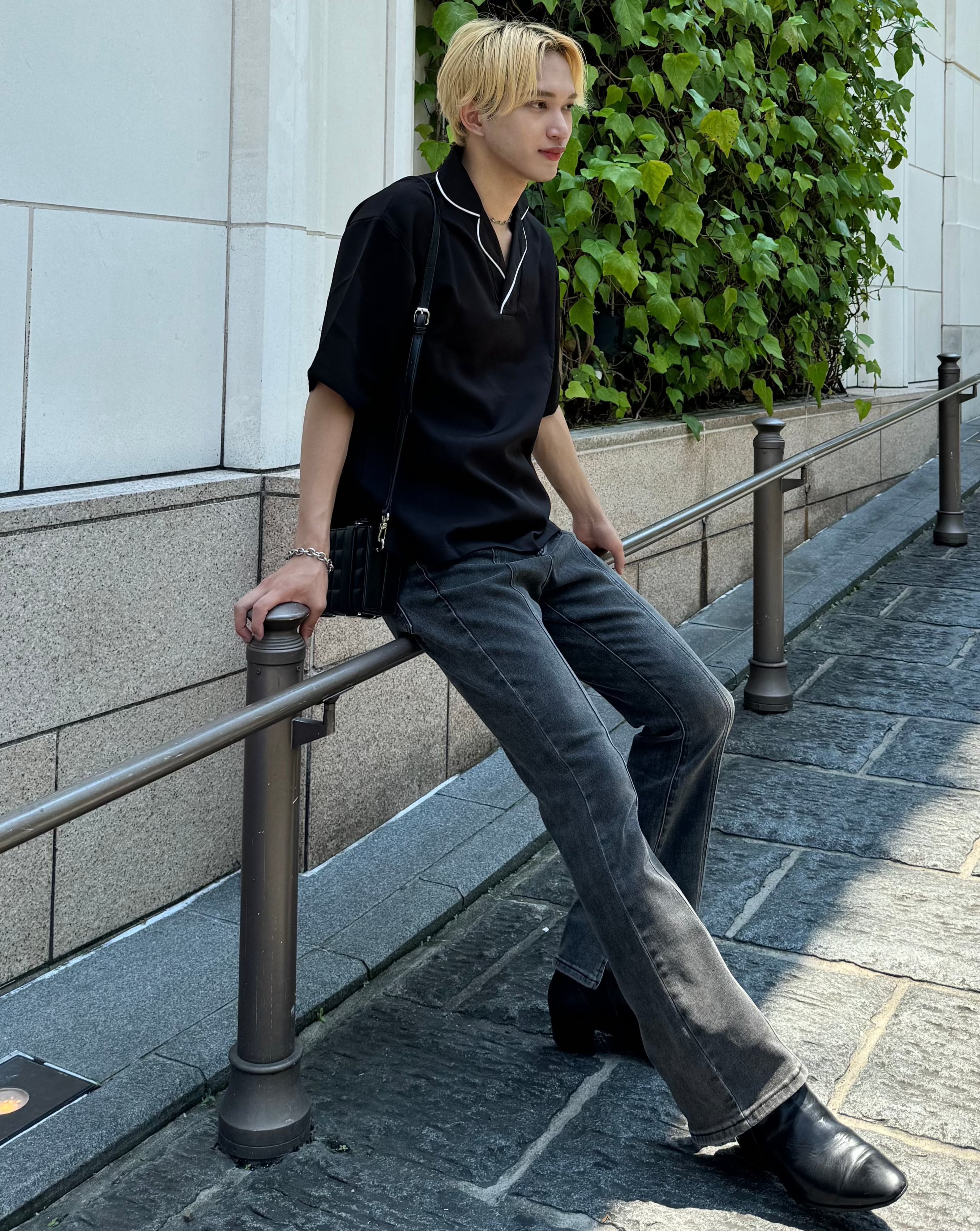 【再販売】ステッチカラーモノトーンTシャツ Ot20045