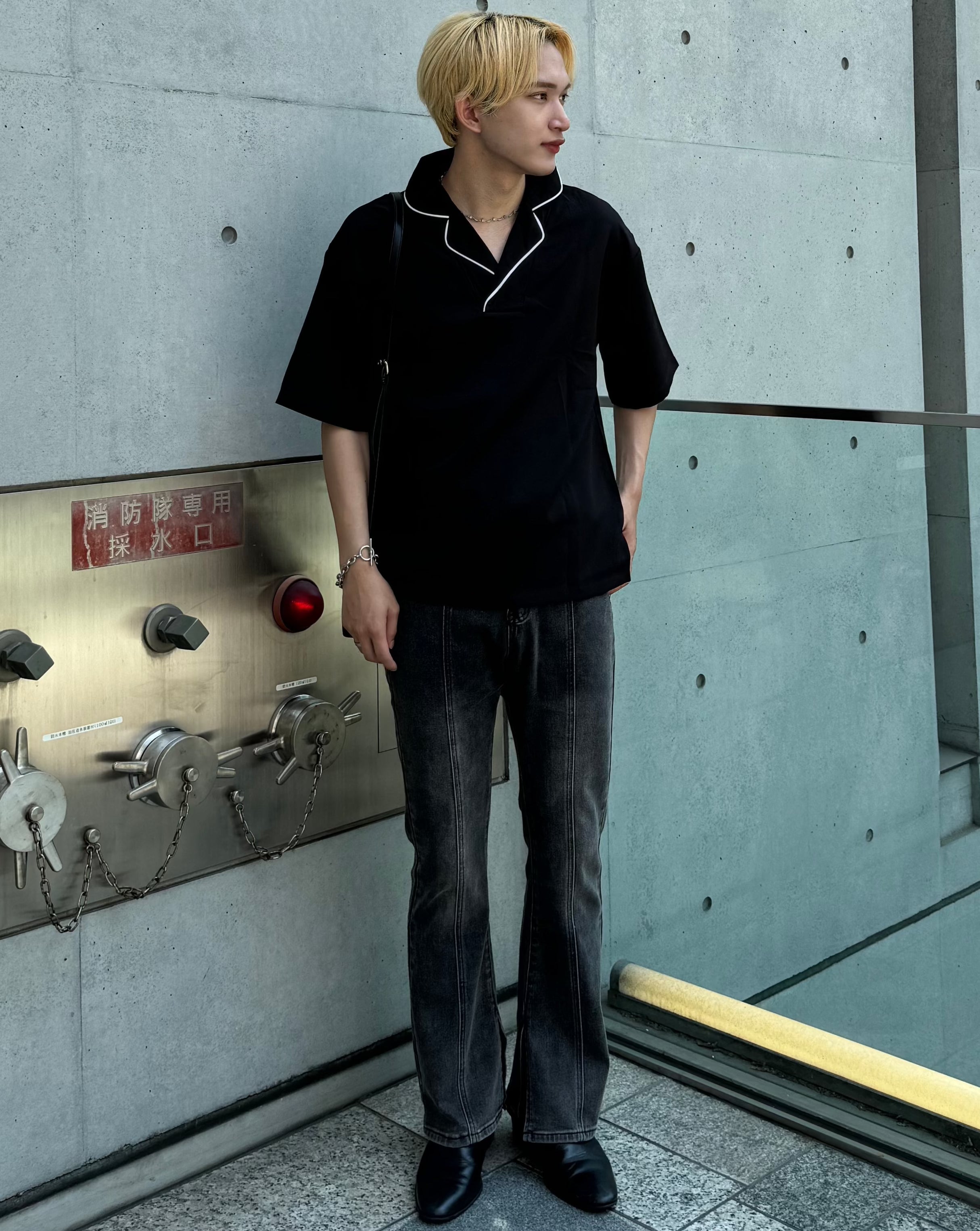 【再販売】ステッチカラーモノトーンTシャツ Ot20045