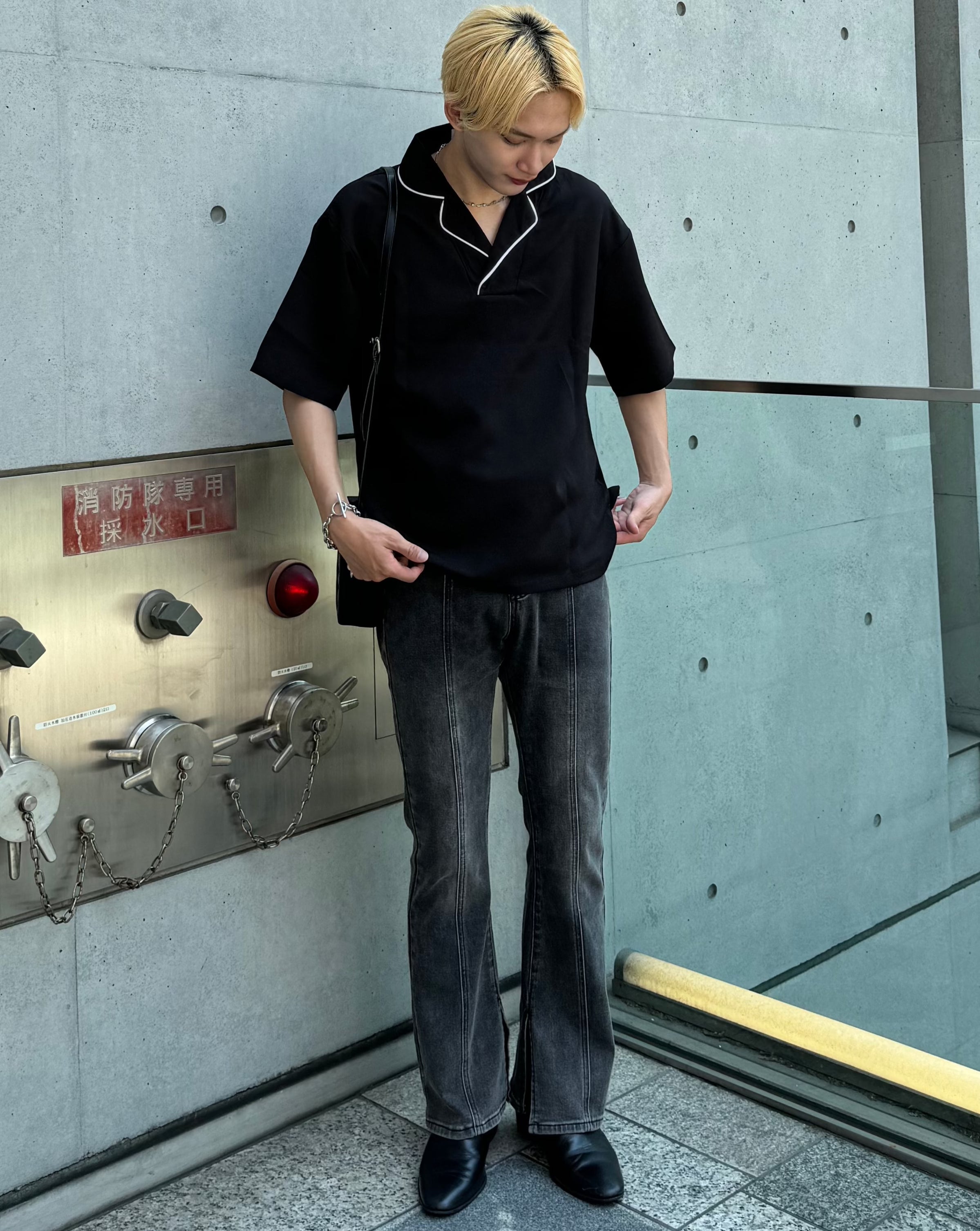 【再販売】ステッチカラーモノトーンTシャツ Ot20045