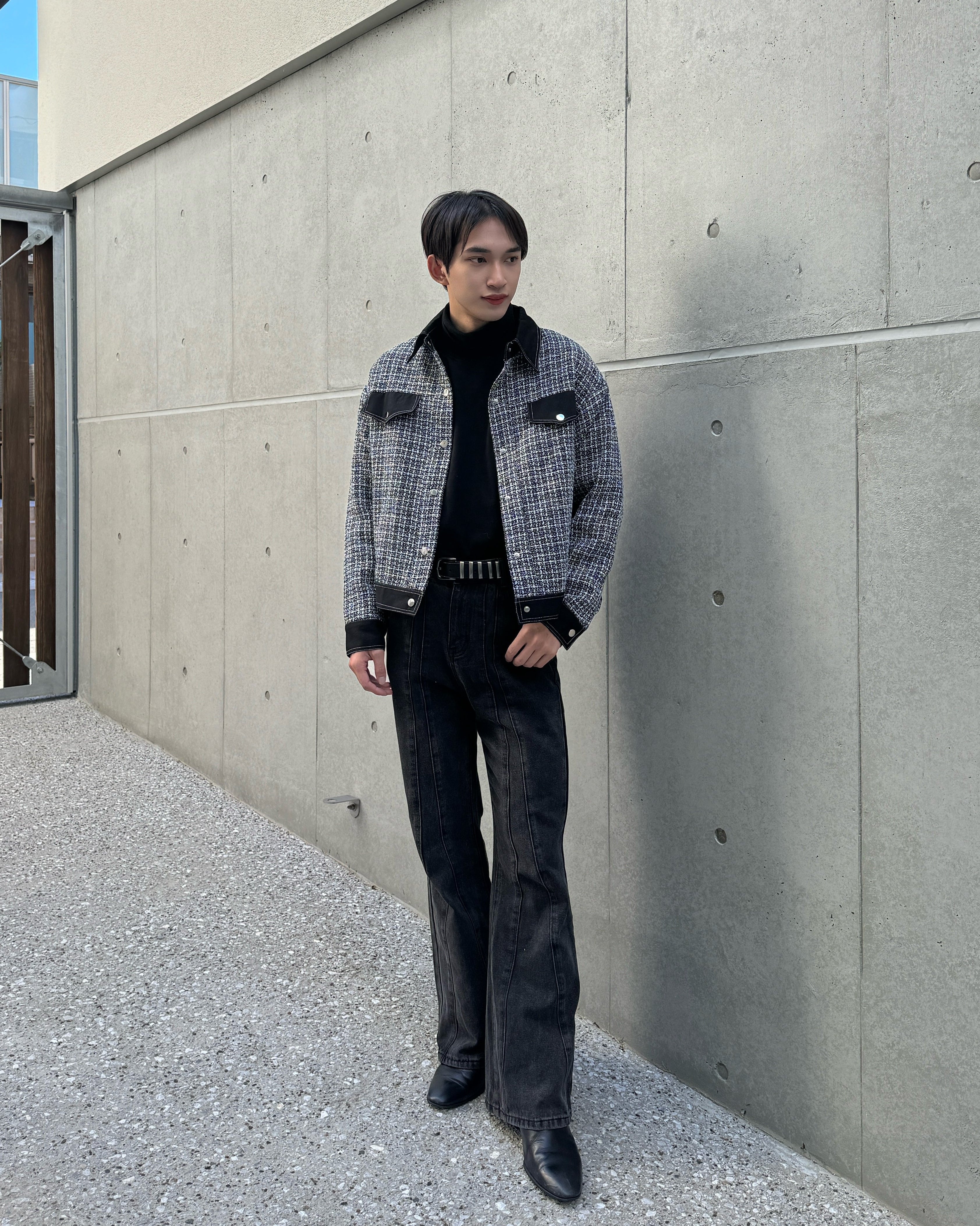 コントラストハンサムショートジャケット Ot4783