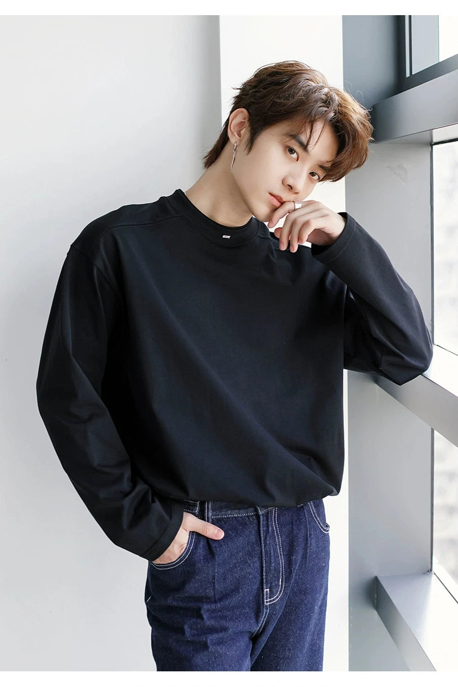 シルバータブロングTシャツ Ot4808 | 韓国ファッションメンズ通販