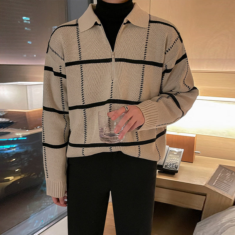 カジュアルルーズジップニット Ot4530